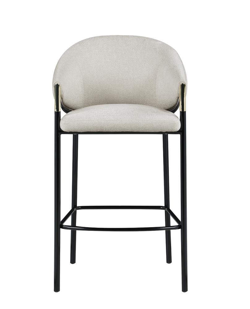 Chadwick Beige/Glossy Black Sloped Arm Bar Stools, Set of 2 - 183437 - Bien Home Furniture & Electronics