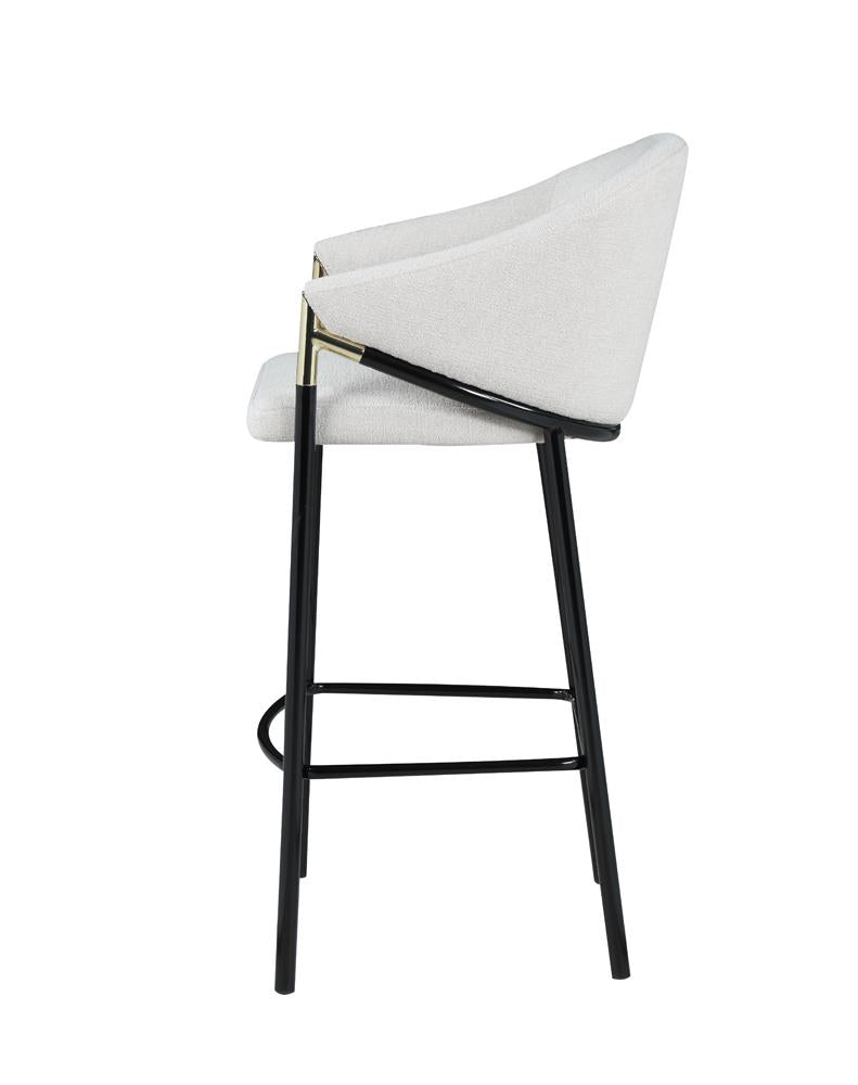 Chadwick Beige/Glossy Black Sloped Arm Bar Stools, Set of 2 - 183437 - Bien Home Furniture & Electronics