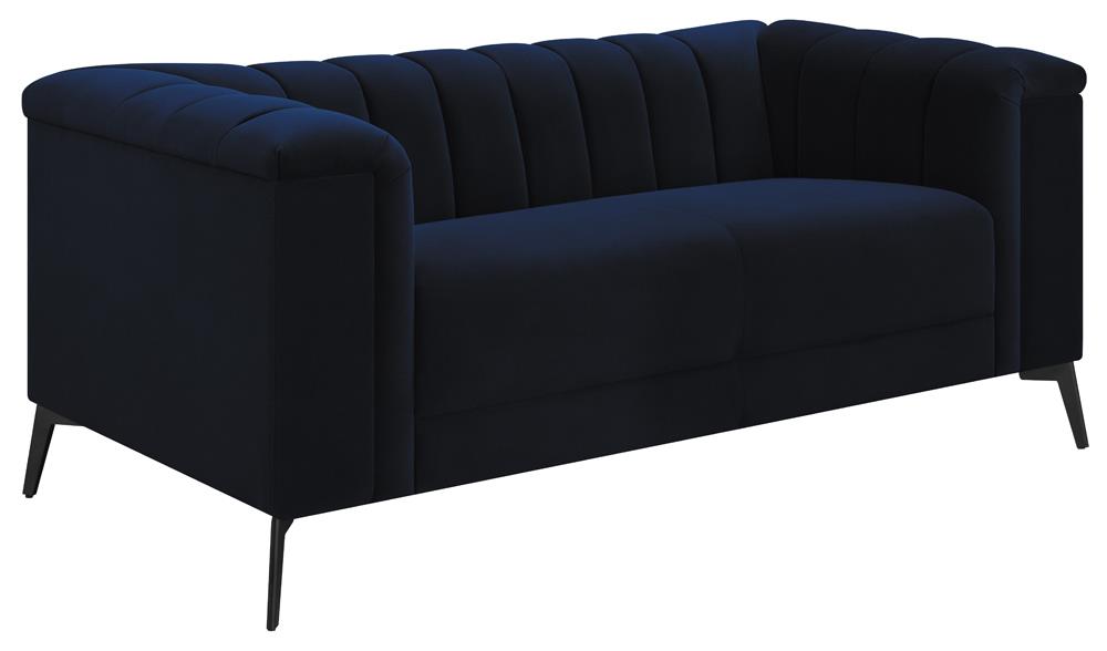 Chalet Tuxedo Arm Loveseat Blue - 509212 - Bien Home Furniture &amp; Electronics