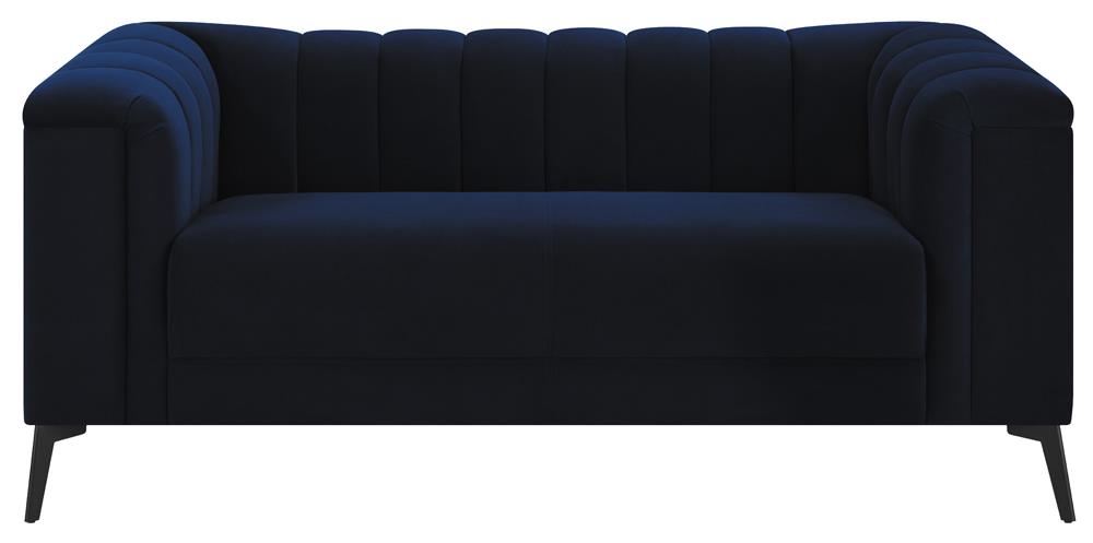 Chalet Tuxedo Arm Loveseat Blue - 509212 - Bien Home Furniture & Electronics
