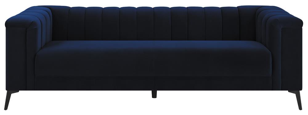 Chalet Tuxedo Arm Sofa Blue - 509211 - Bien Home Furniture & Electronics