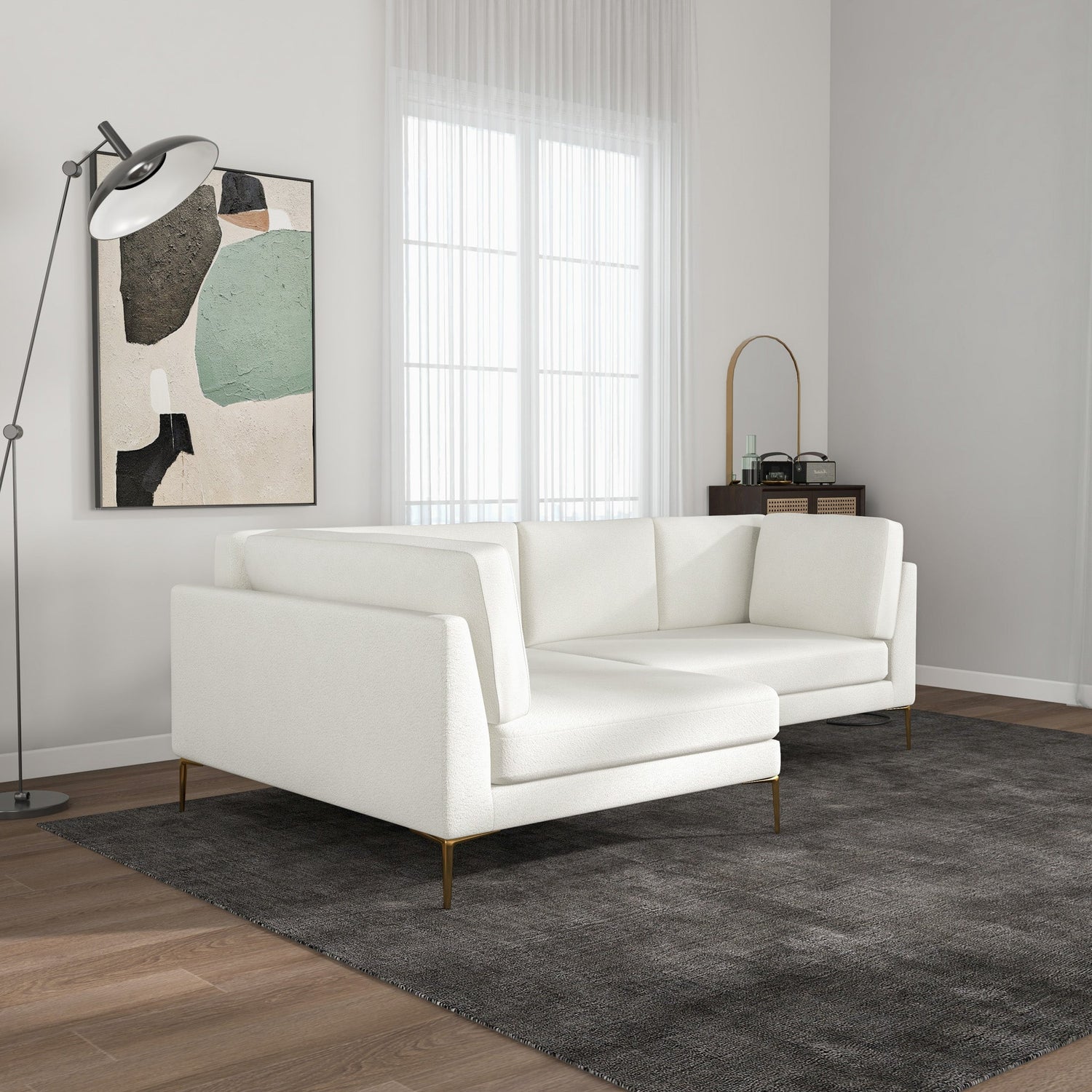 Chamberlain Beige Boucle LAF Sectional - MDM01806 - Bien Home Furniture & Electronics