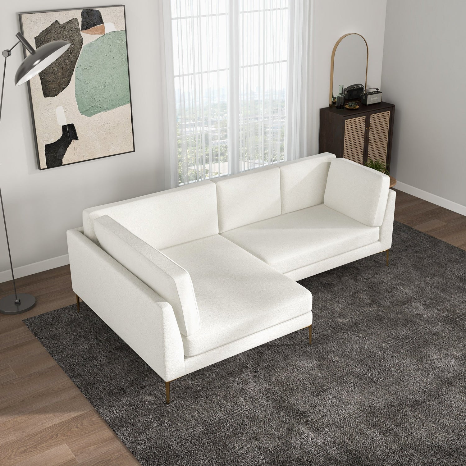 Chamberlain Beige Boucle LAF Sectional - MDM01806 - Bien Home Furniture & Electronics