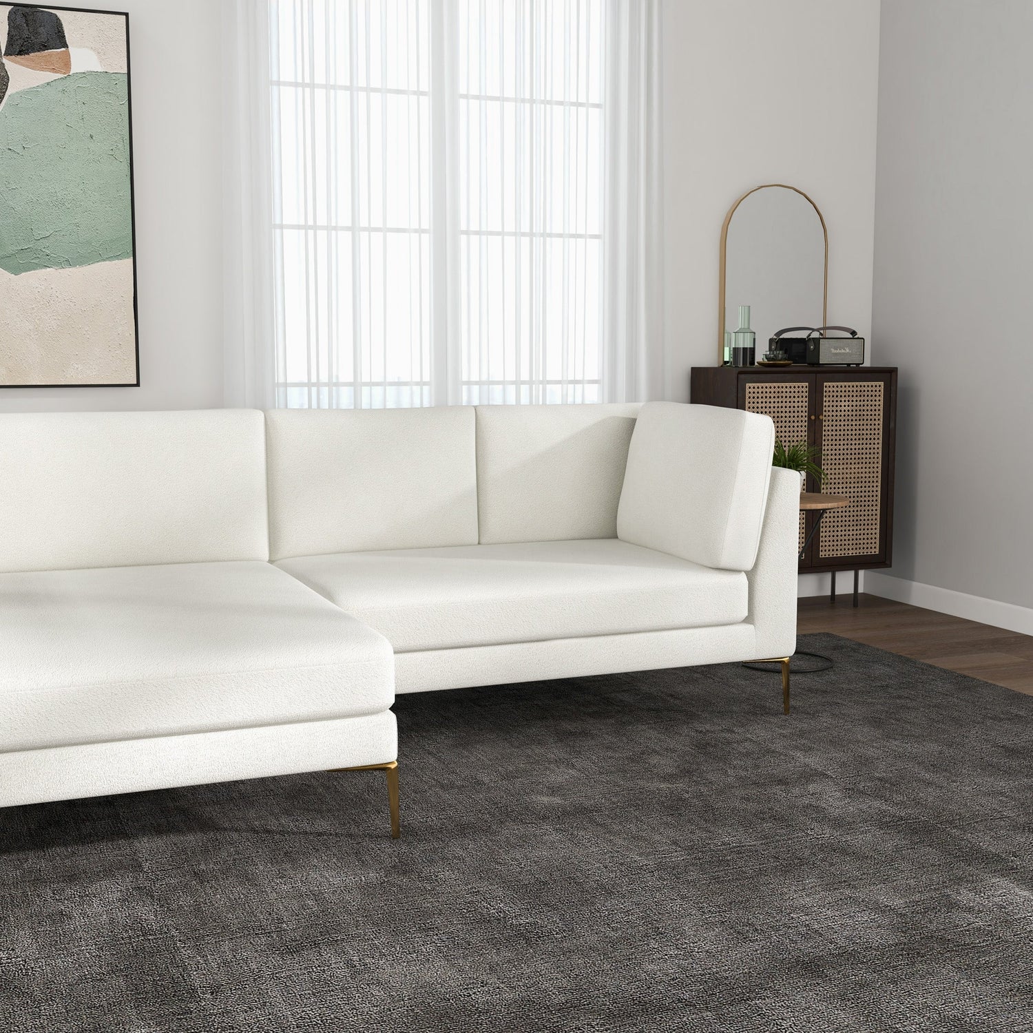 Chamberlain Beige Boucle LAF Sectional - MDM01806 - Bien Home Furniture & Electronics