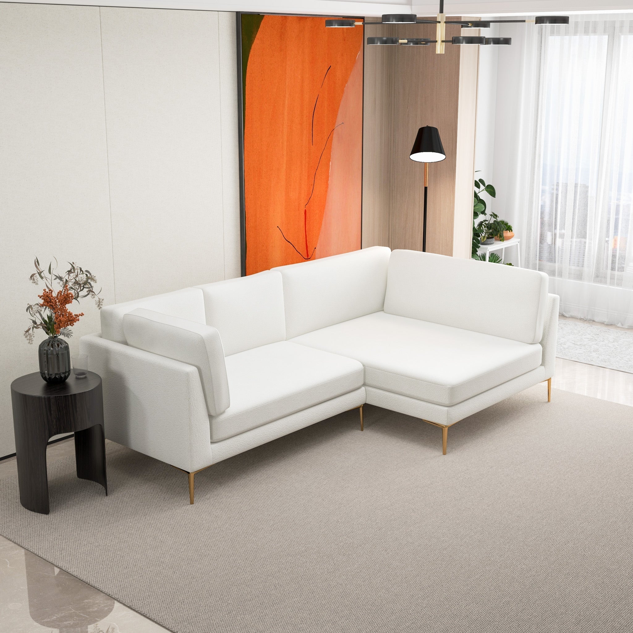 Chamberlain Beige Boucle RAF Sectional - MDM01807 - Bien Home Furniture & Electronics
