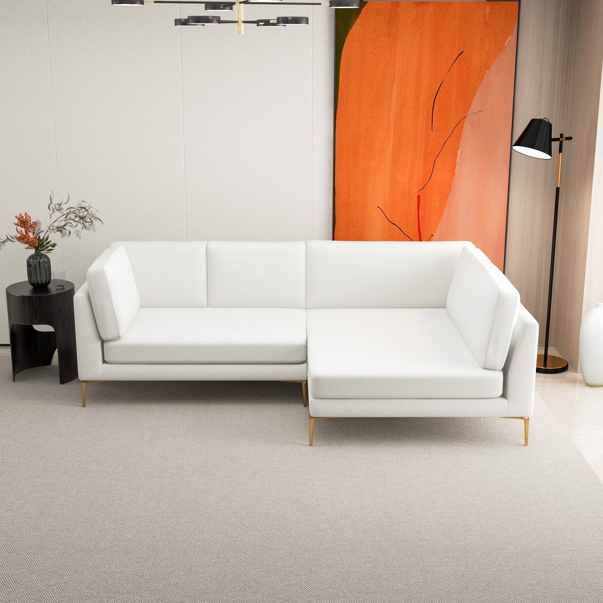 Chamberlain Beige Boucle RAF Sectional - MDM01807 - Bien Home Furniture & Electronics
