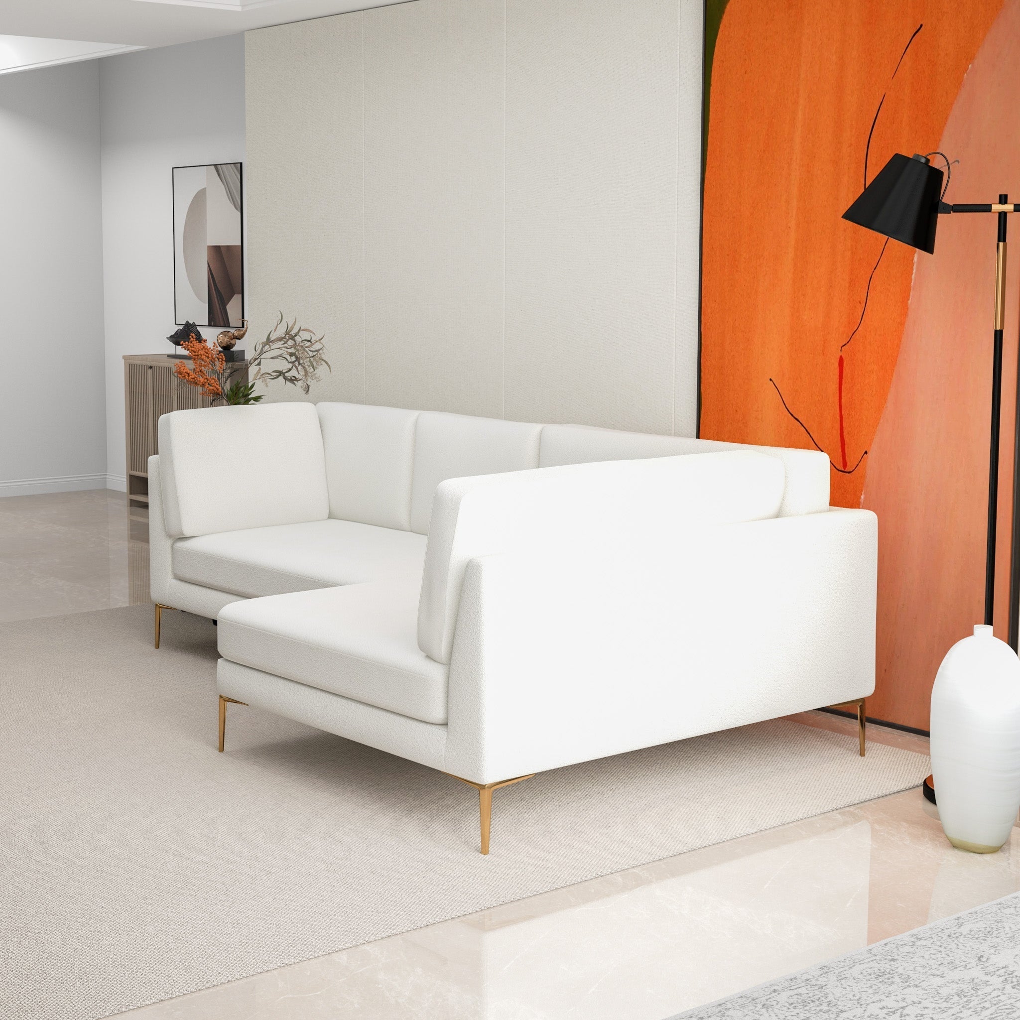 Chamberlain Beige Boucle RAF Sectional - MDM01807 - Bien Home Furniture & Electronics