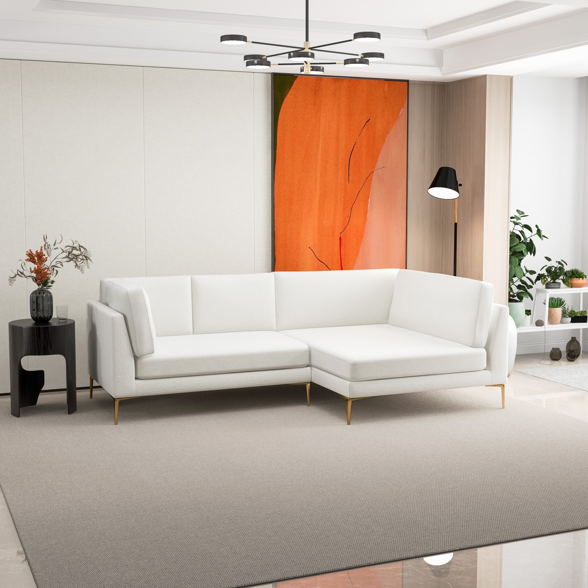 Chamberlain Beige Boucle RAF Sectional - MDM01807 - Bien Home Furniture & Electronics