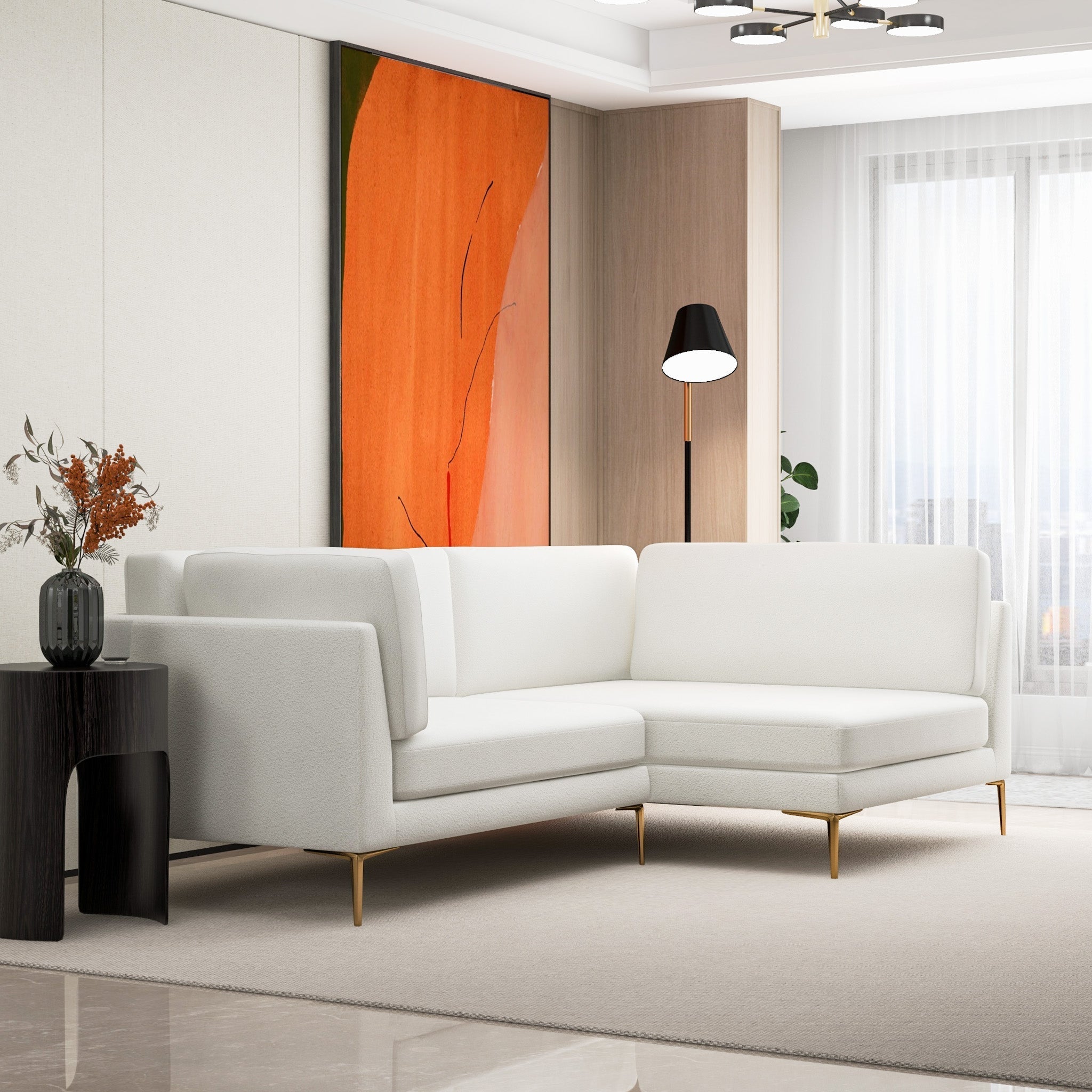 Chamberlain Beige Boucle RAF Sectional - MDM01807 - Bien Home Furniture & Electronics