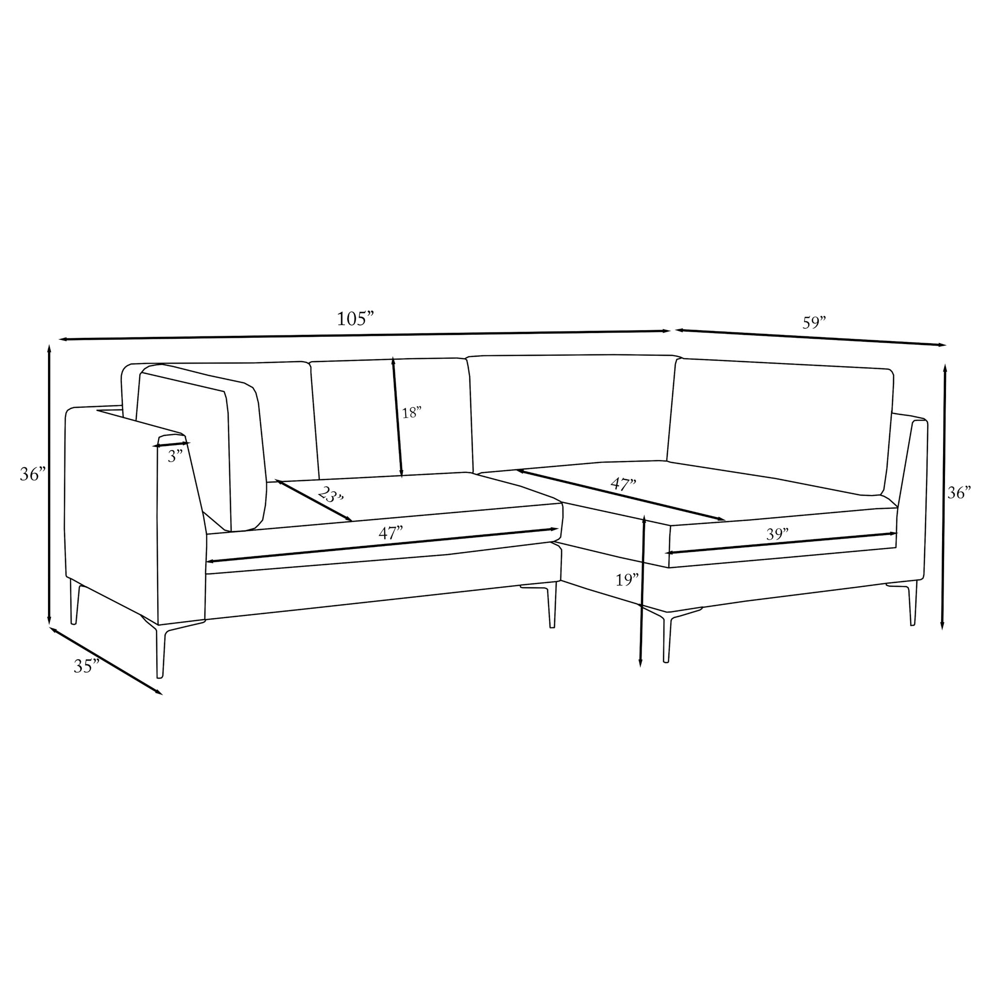 Chamberlain Beige Boucle RAF Sectional - MDM01807 - Bien Home Furniture & Electronics