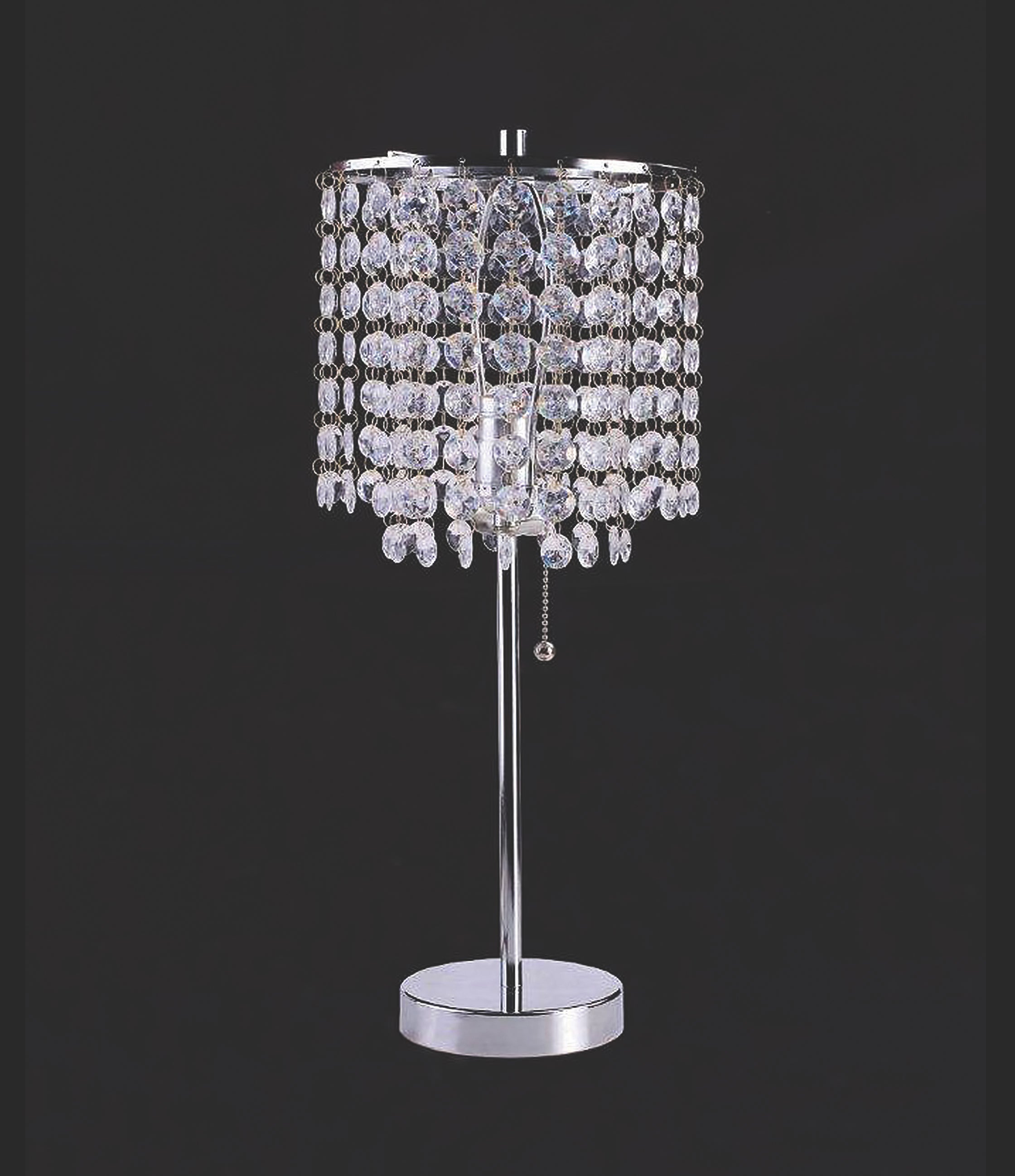 Chandelier Chrome 19&quot; Table Lamp - 6213T-CH-1 - Bien Home Furniture &amp; Electronics