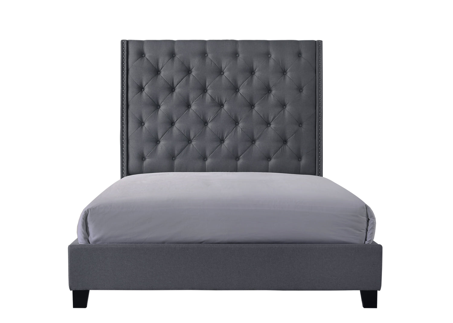 Chantilly Gray King Upholstered Bed - SET | 5265GY-K-HB | 5265GY-K-FRW - Bien Home Furniture & Electronics