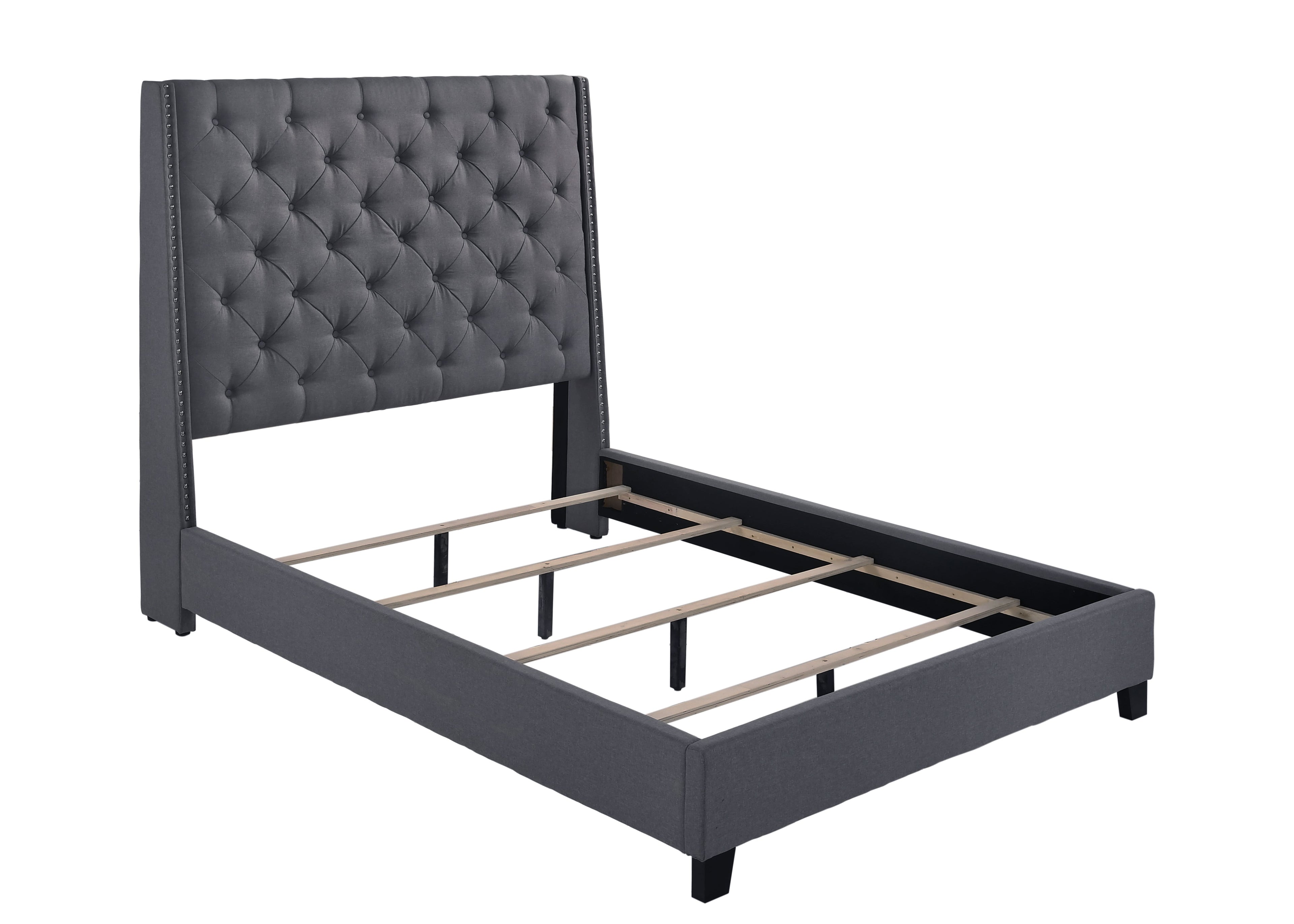 Chantilly Gray King Upholstered Bed - SET | 5265GY-K-HB | 5265GY-K-FRW - Bien Home Furniture & Electronics