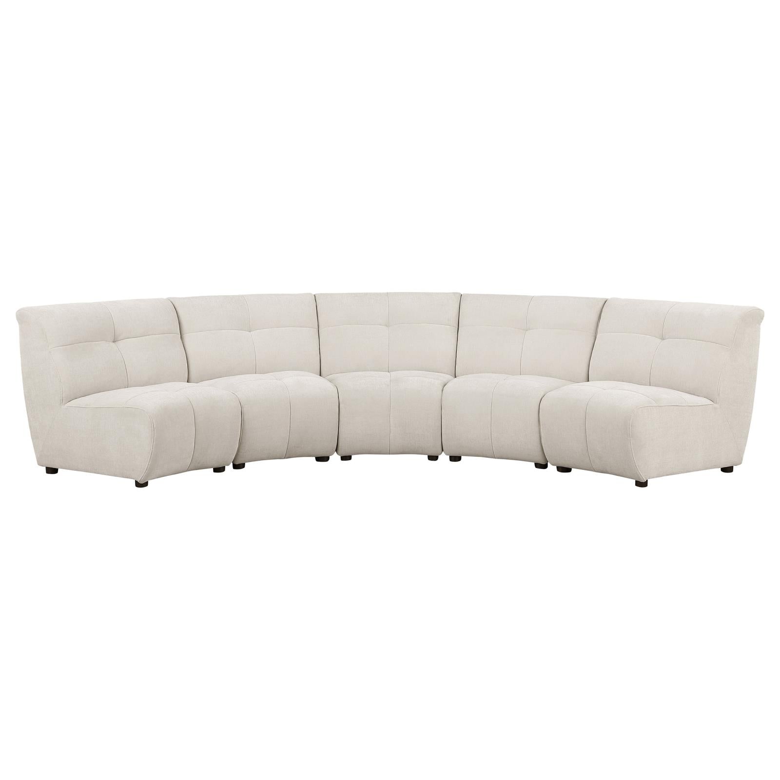 Charlotte 5-piece Upholstered Curved Modular Sectional Sofa Ivory - 551300-S5 - Bien Home Furniture & Electronics