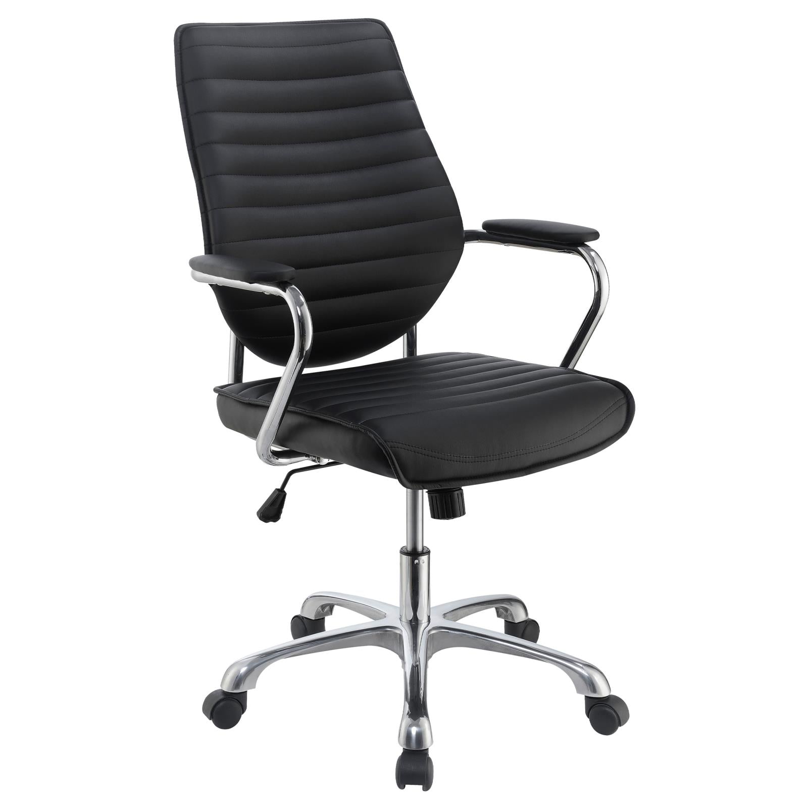 Chase Black/Chrome High Back Office Chair - 802269 - Bien Home Furniture &amp; Electronics