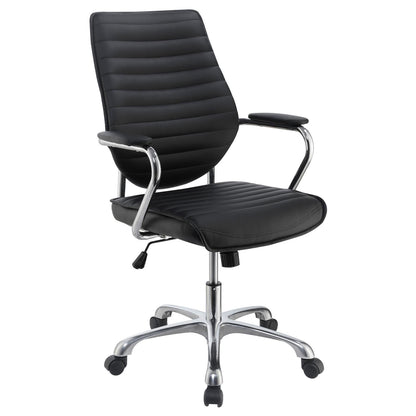 Chase Black/Chrome High Back Office Chair - 802269 - Bien Home Furniture &amp; Electronics