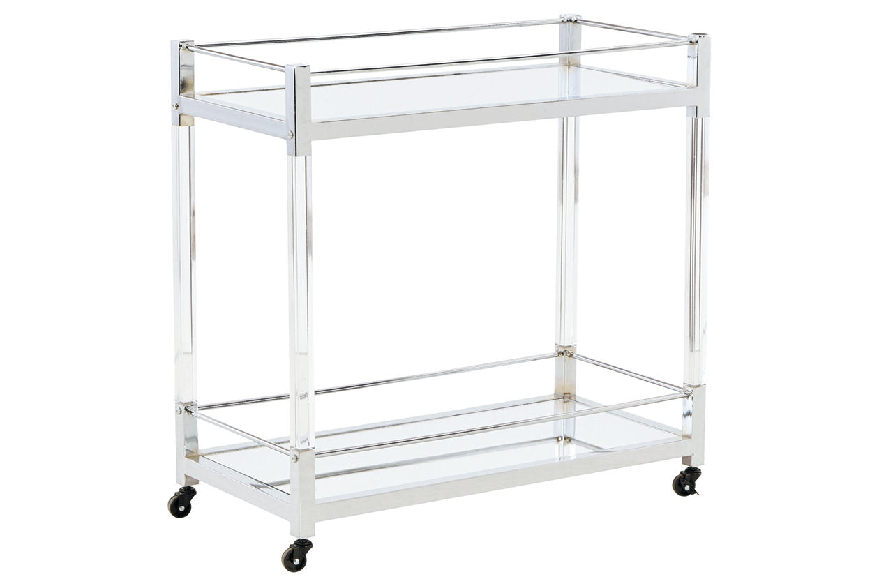 Chaseton Clear/Silver Finish Bar Cart - A4000501 - Bien Home Furniture & Electronics