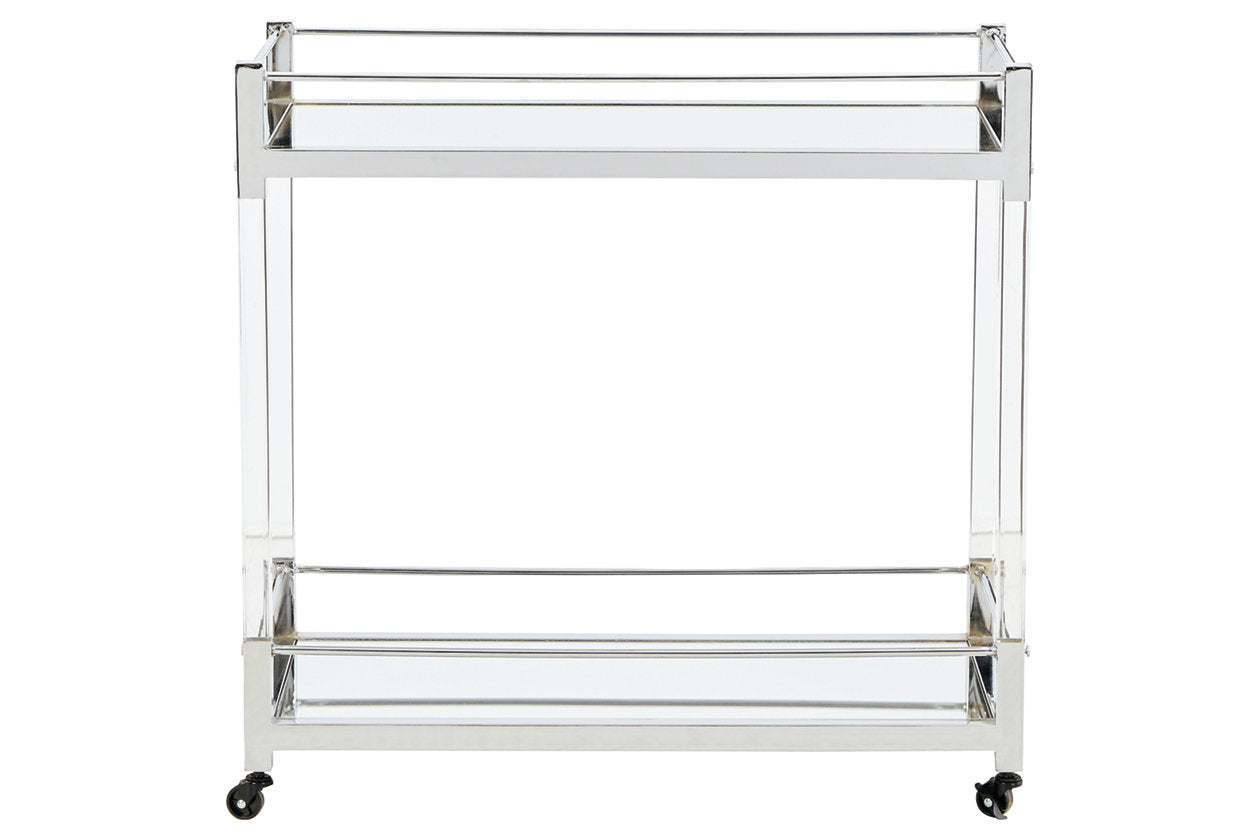 Chaseton Clear/Silver Finish Bar Cart - A4000501 - Bien Home Furniture & Electronics