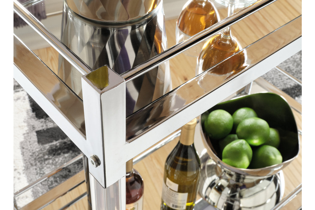 Chaseton Clear/Silver Finish Bar Cart - A4000501 - Bien Home Furniture & Electronics