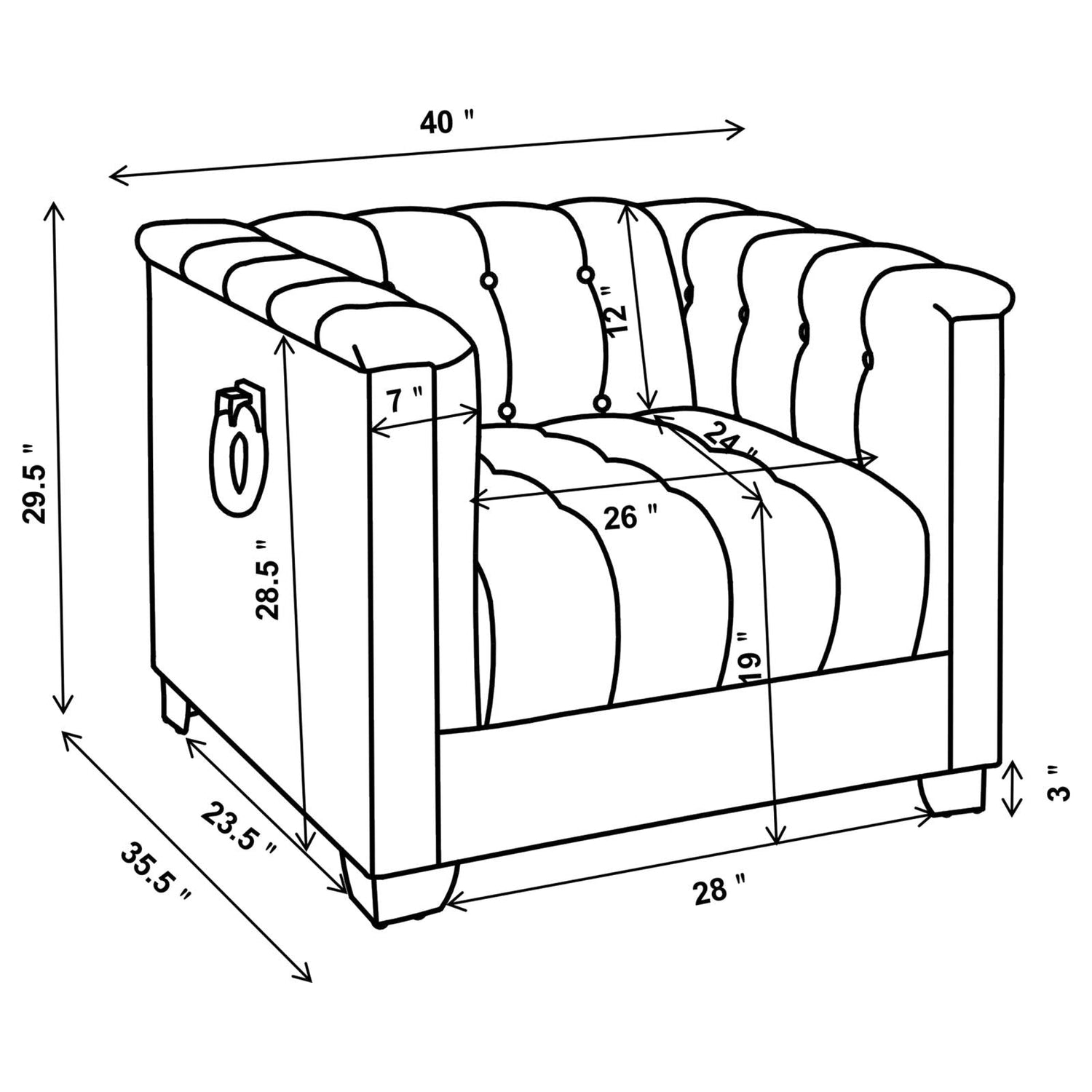 Chaviano Pearl White Tufted Upholstered Chair - 505393 - Bien Home Furniture & Electronics