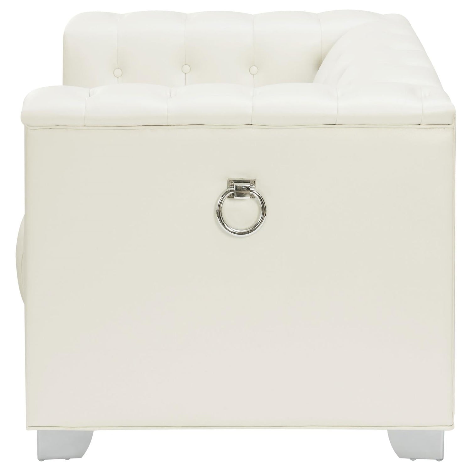 Chaviano Pearl White Tufted Upholstered Chair - 505393 - Bien Home Furniture & Electronics