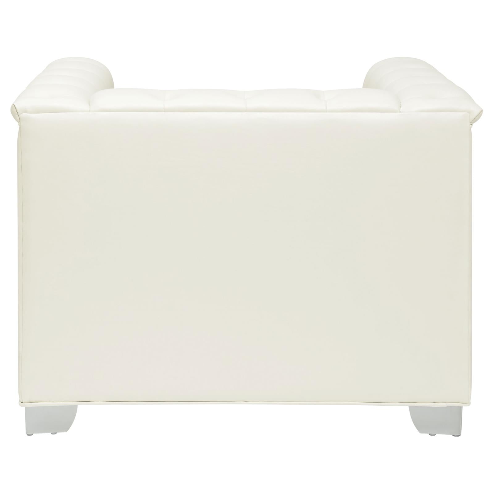 Chaviano Pearl White Tufted Upholstered Chair - 505393 - Bien Home Furniture & Electronics
