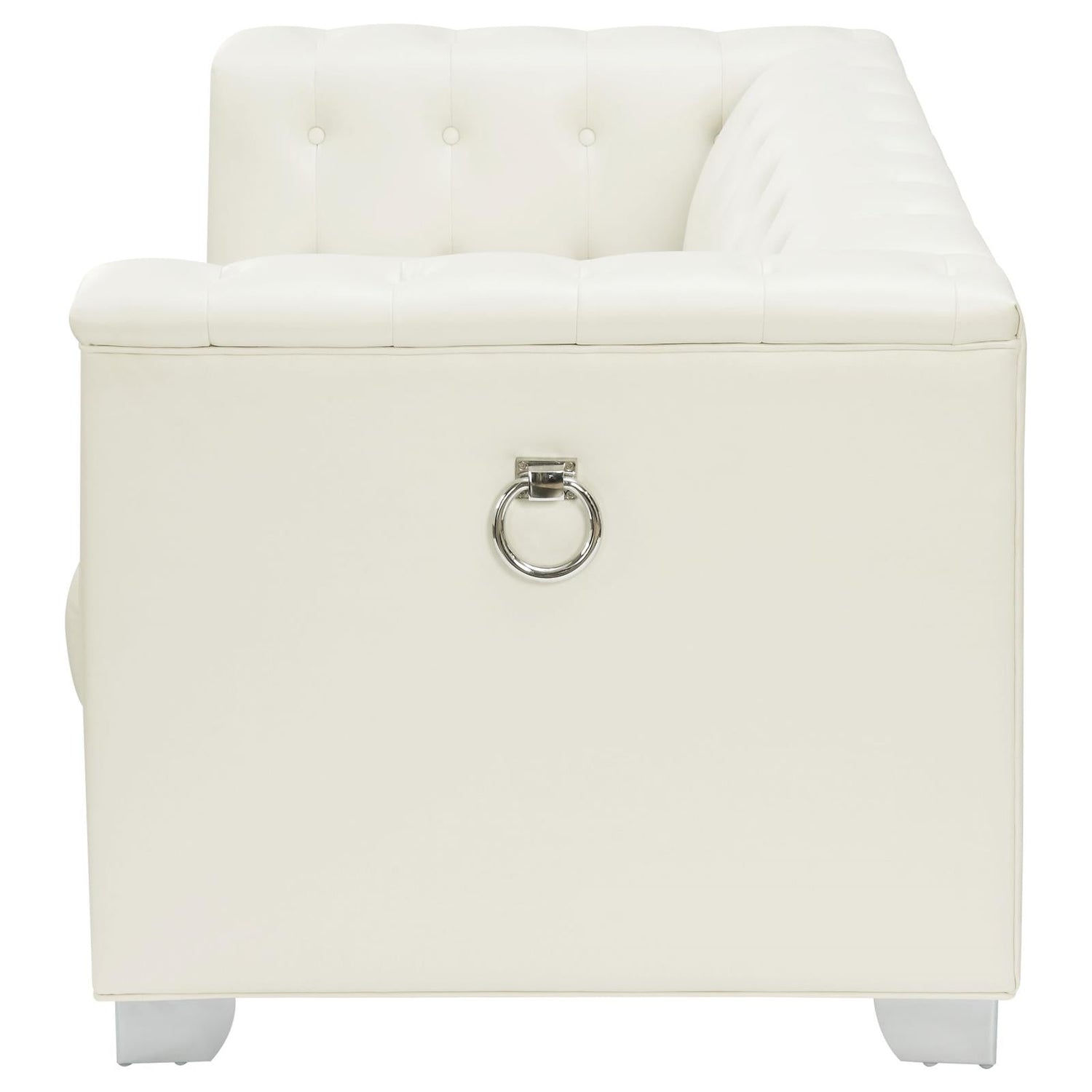 Chaviano Tufted Upholstered Loveseat Pearl White - 505392 - Bien Home Furniture & Electronics