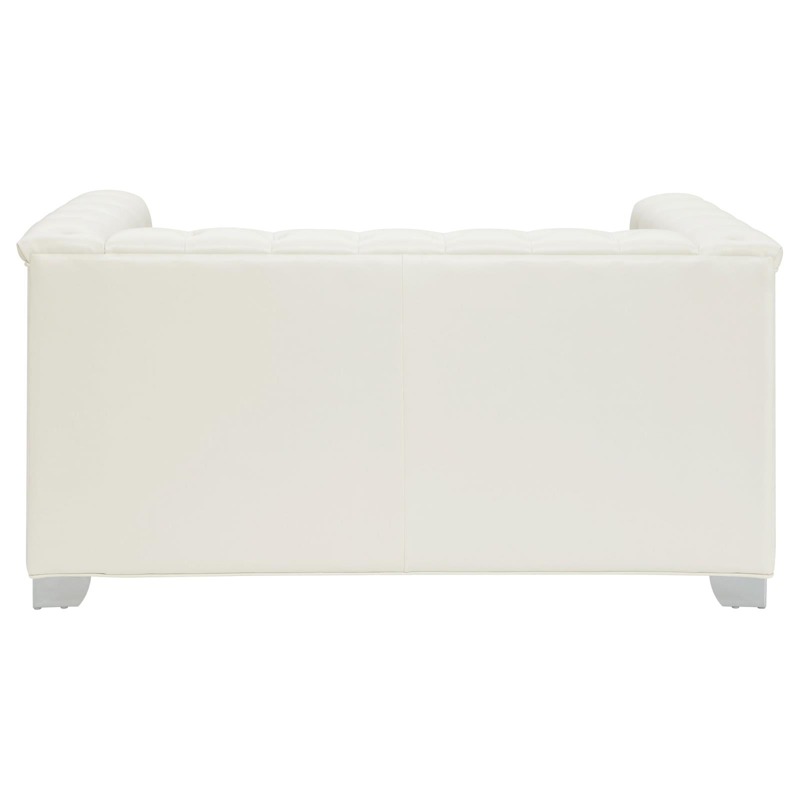 Chaviano Tufted Upholstered Loveseat Pearl White - 505392 - Bien Home Furniture & Electronics