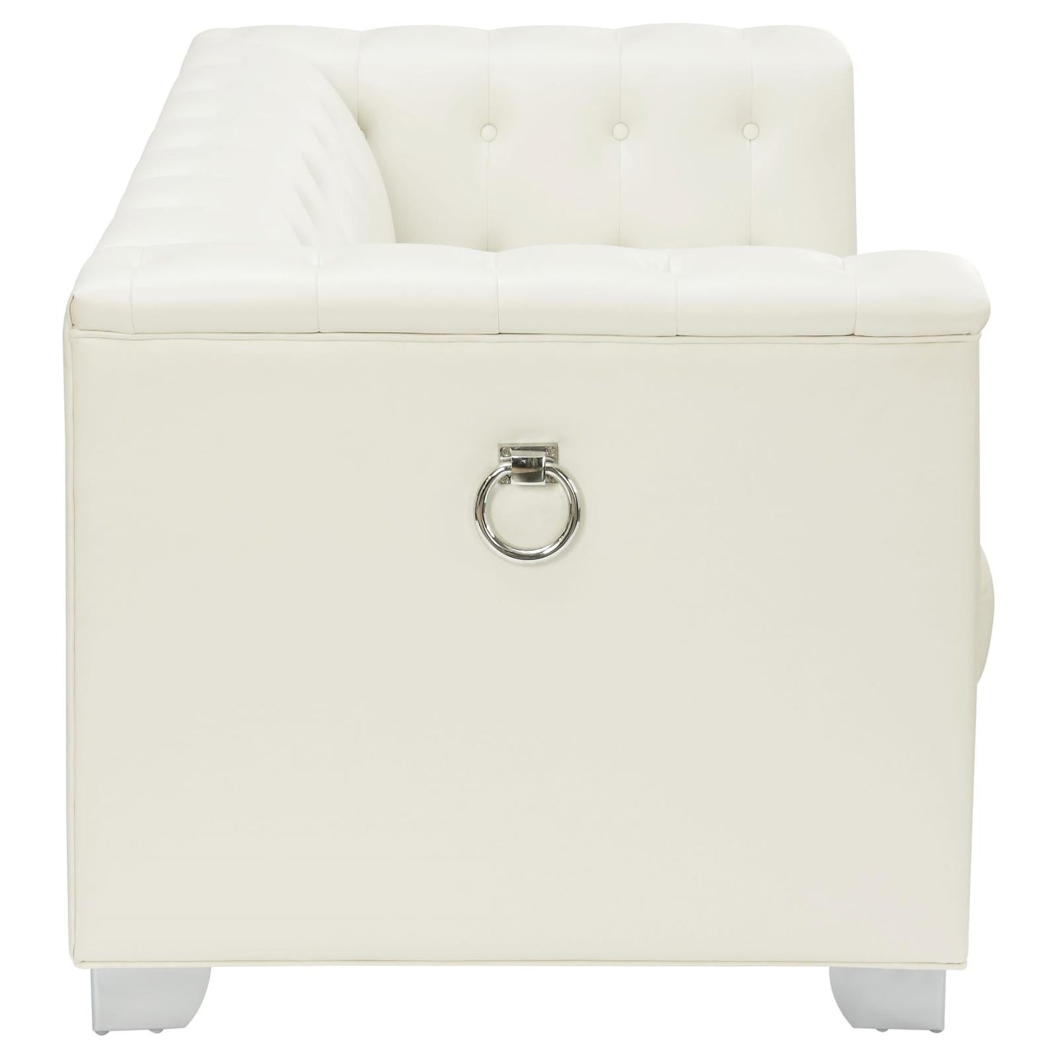 Chaviano Tufted Upholstered Loveseat Pearl White - 505392 - Bien Home Furniture & Electronics