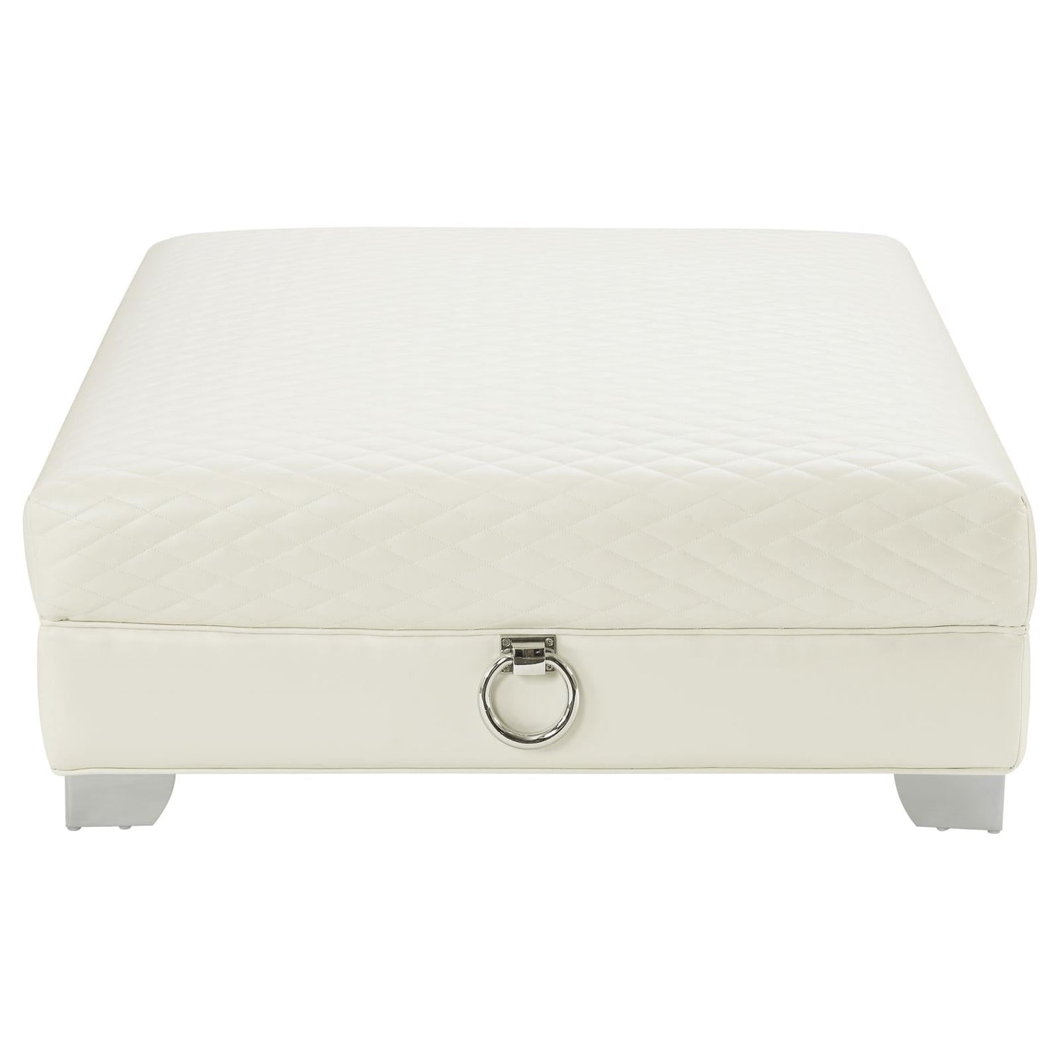 Chaviano Upholstered Ottoman Pearl White - 505394 - Bien Home Furniture & Electronics