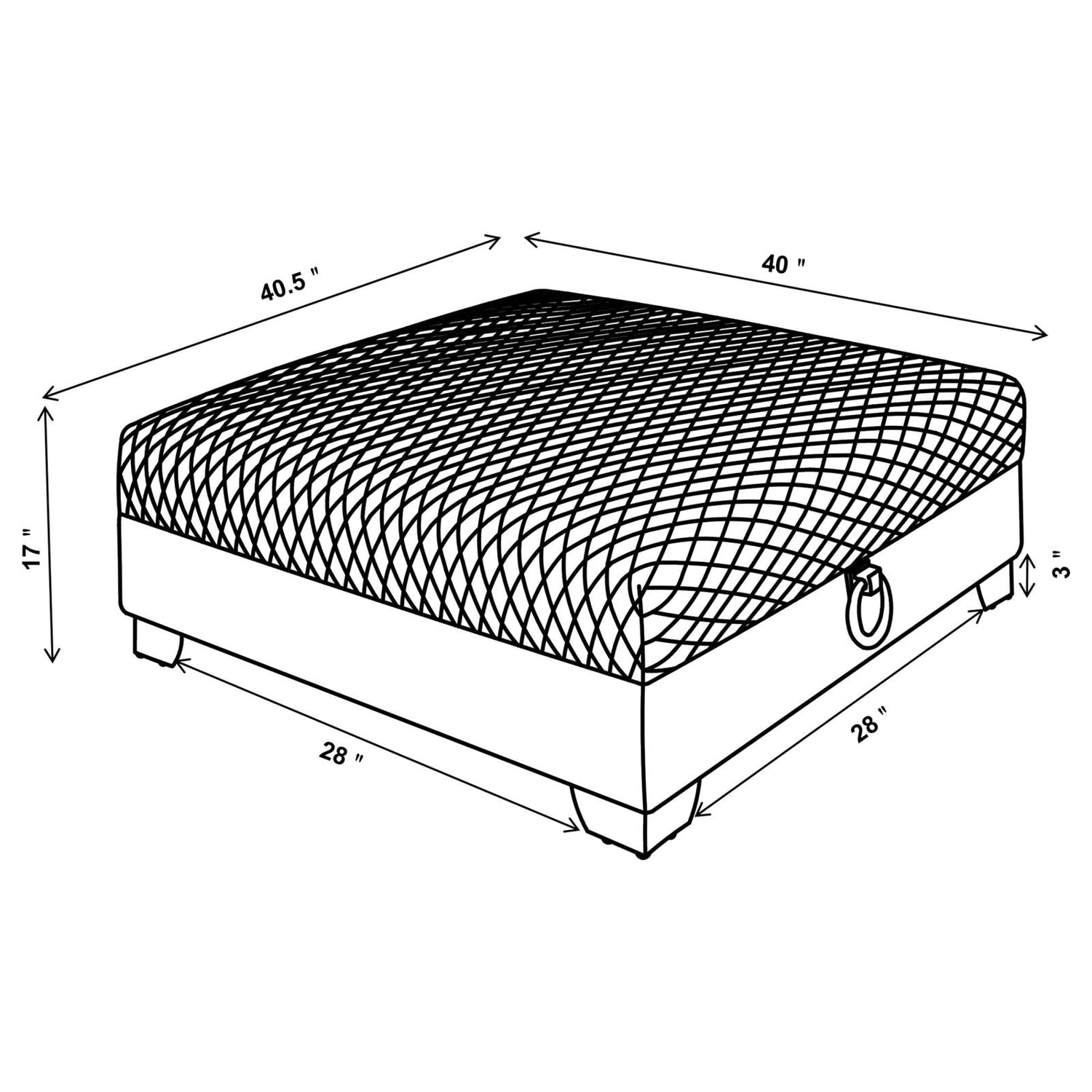 Chaviano Upholstered Ottoman Pearl White - 505394 - Bien Home Furniture & Electronics