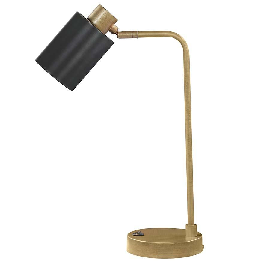 Cherise Adjustable Shade Table Lamp Antique Brass/Matte Black - 923303 - Bien Home Furniture &amp; Electronics