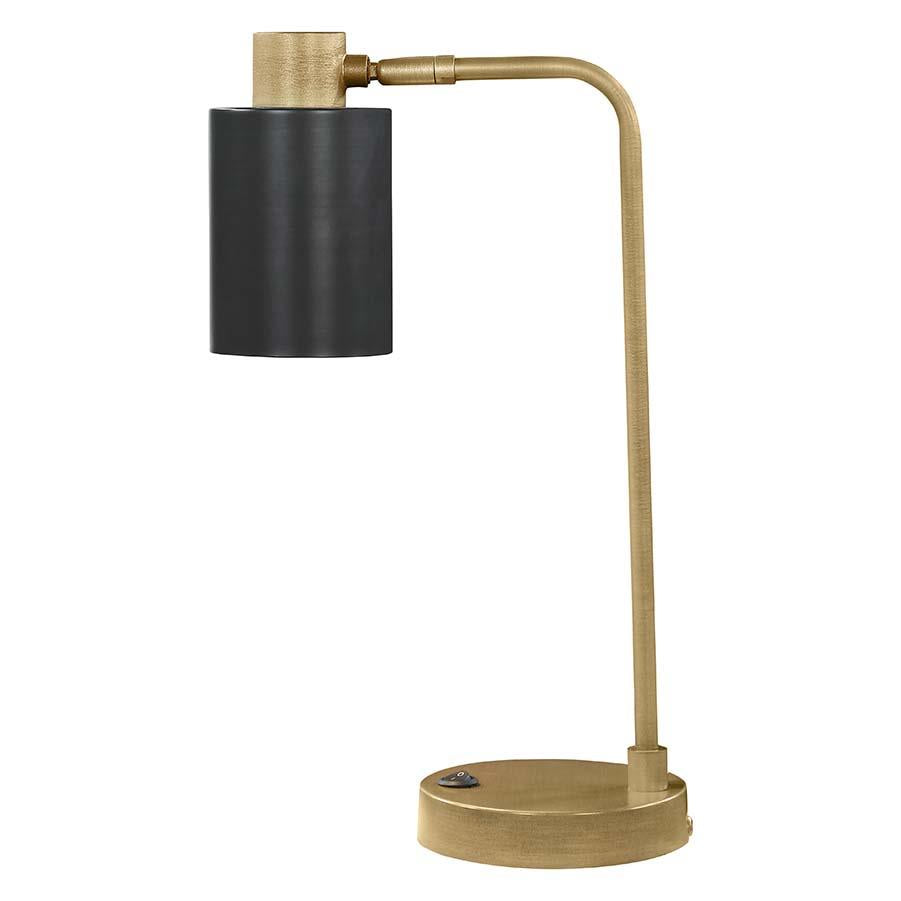 Cherise Adjustable Shade Table Lamp Antique Brass/Matte Black - 923303 - Bien Home Furniture & Electronics