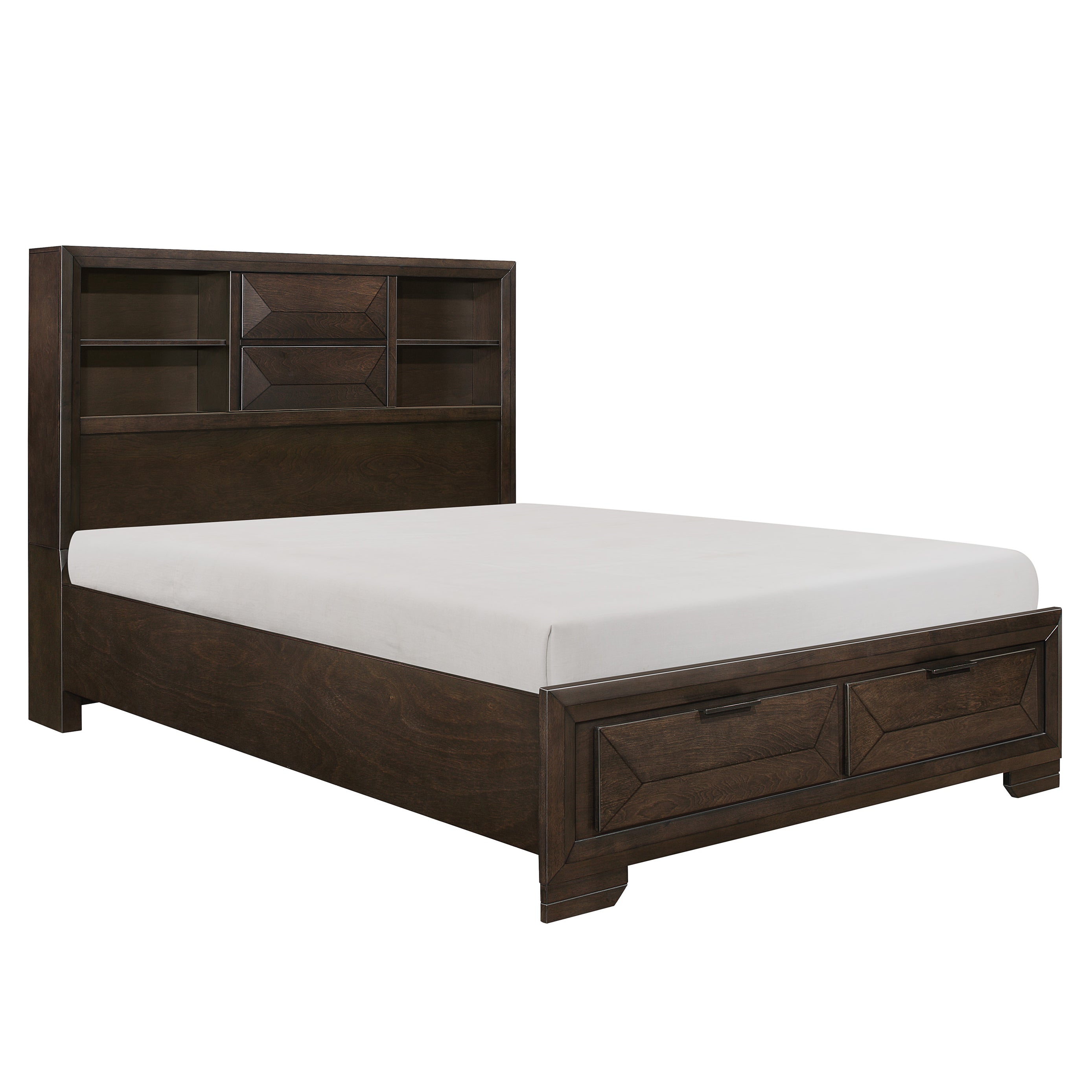 Chesky Queen Bookcase Storage Platform Bed - SET | 1753-1 | 1753-3 | 1753-DW - Bien Home Furniture & Electronics