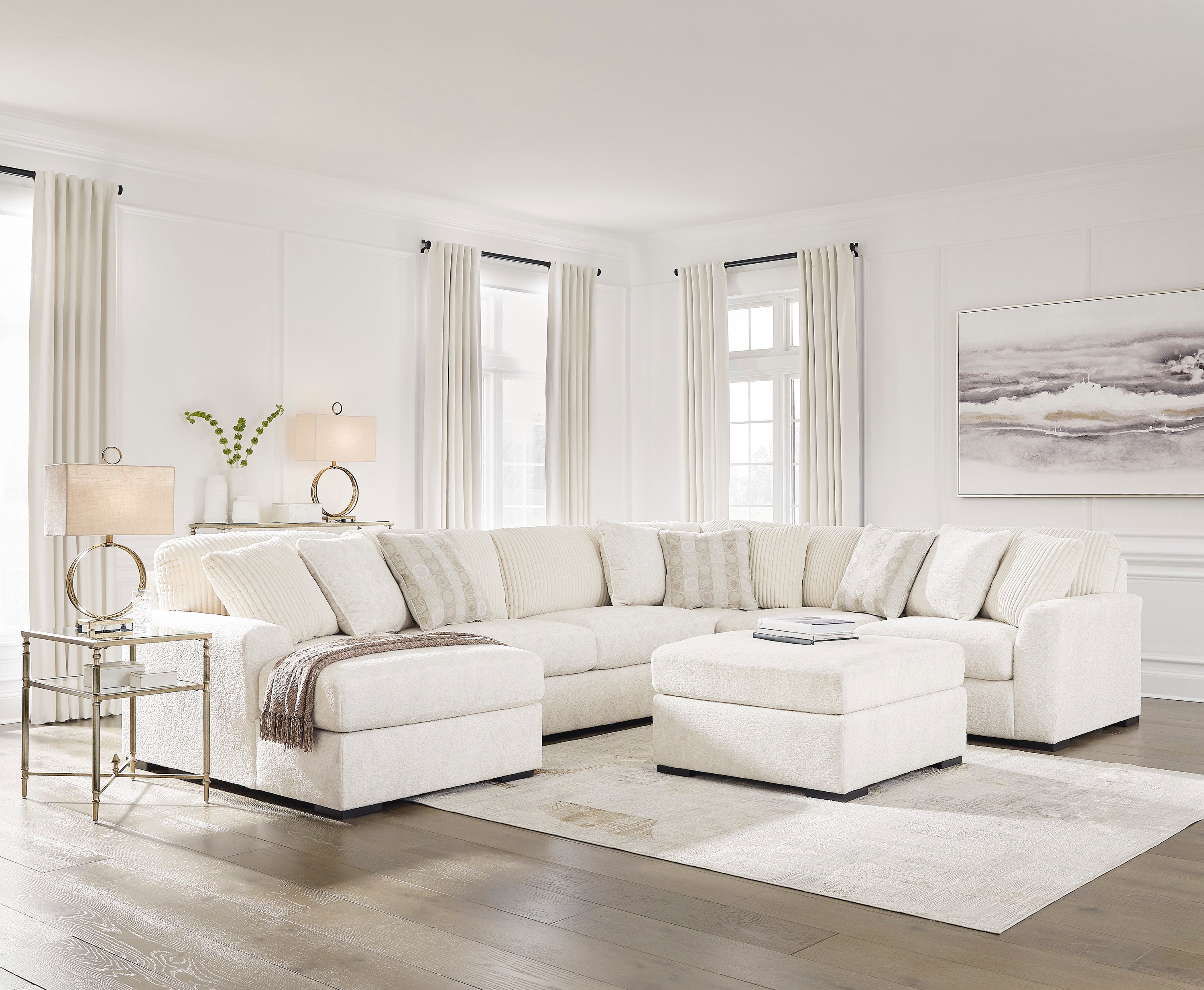Chessington Ivory 4-Piece LAF Chaise Sectional - SET | 6190416 | 6190434 | 6190467 | 6190477 - Bien Home Furniture & Electronics
