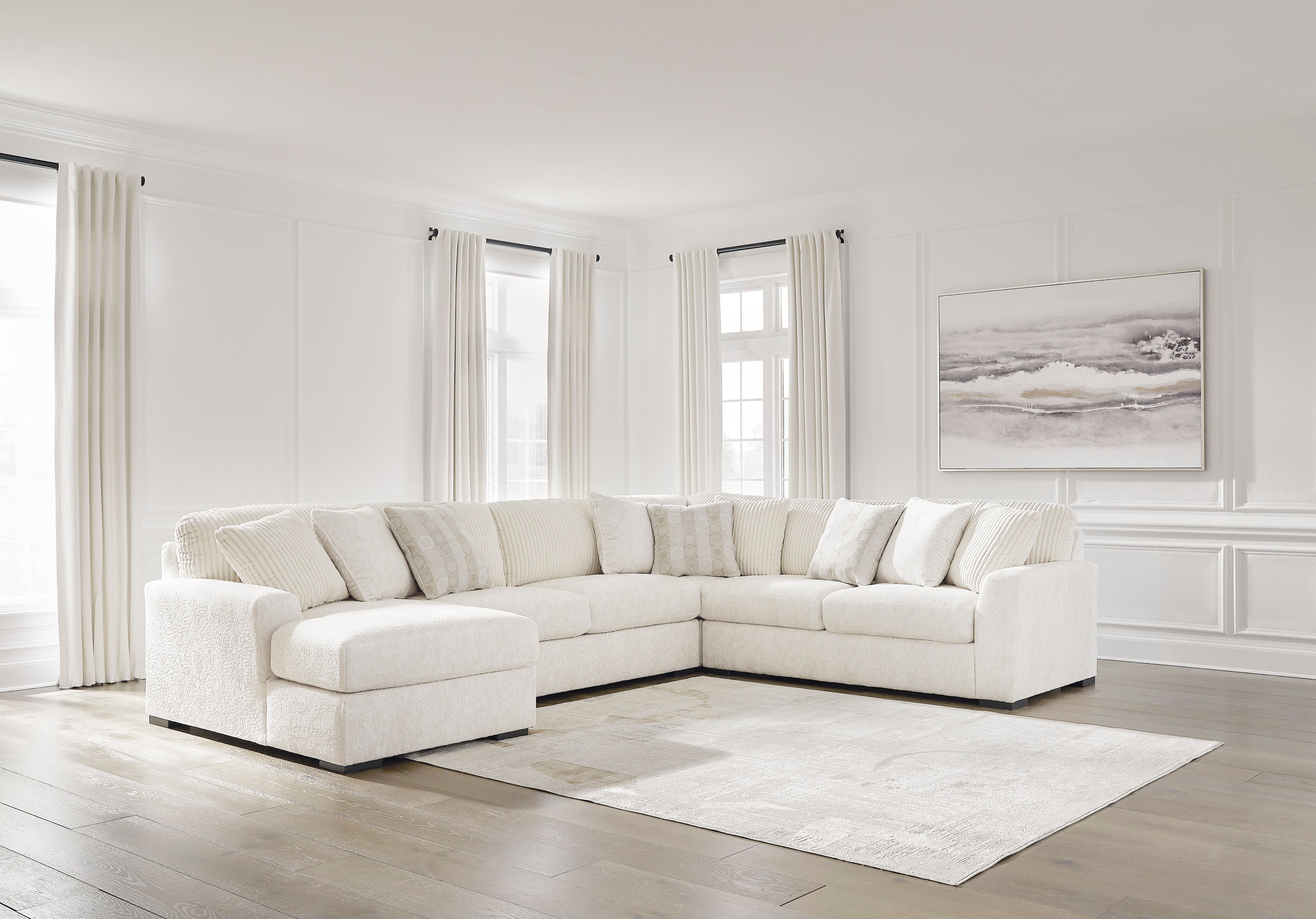Chessington Ivory 4-Piece LAF Chaise Sectional - SET | 6190416 | 6190434 | 6190467 | 6190477 - Bien Home Furniture & Electronics