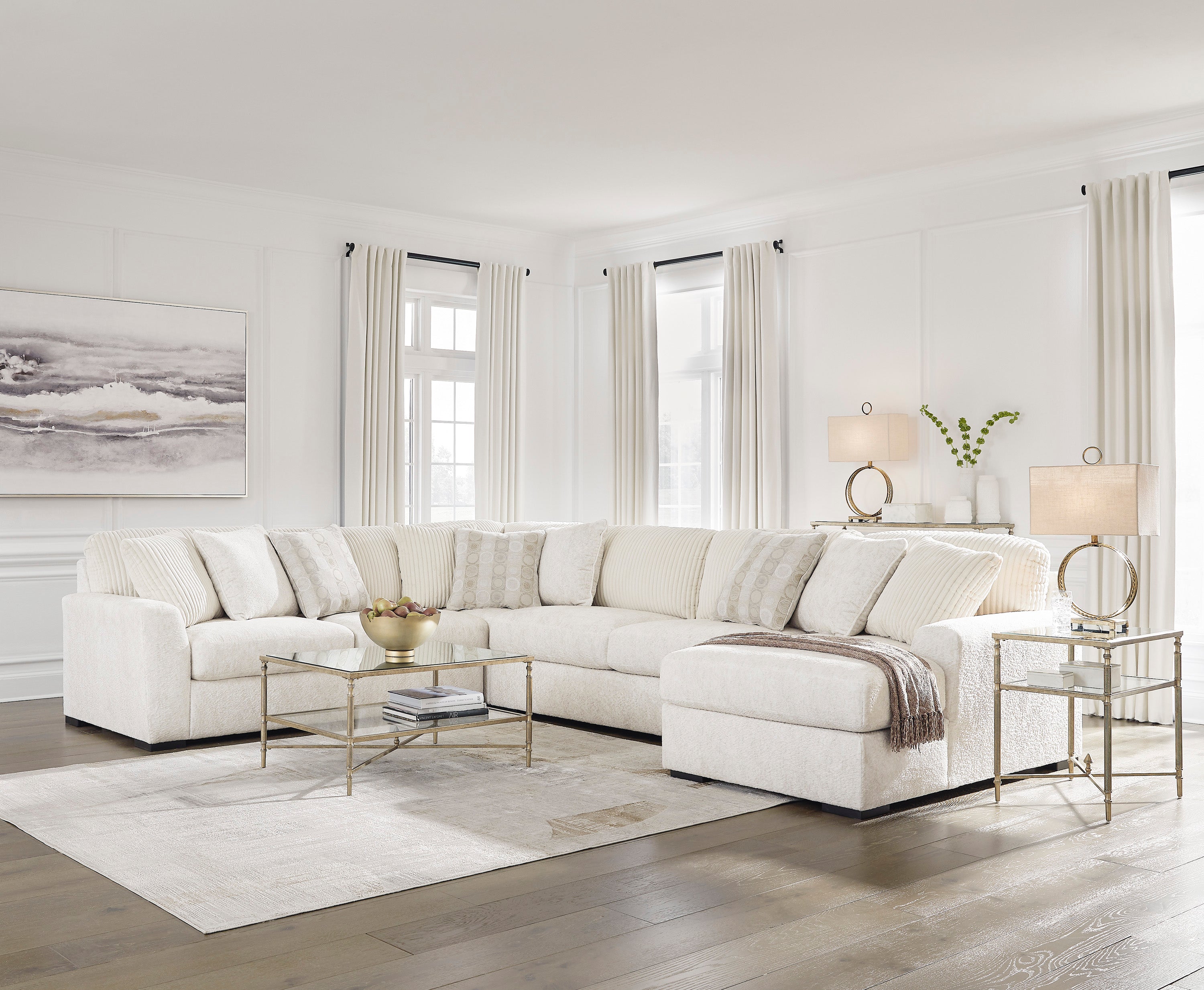 Chessington Ivory 4-Piece RAF Chaise Sectional - SET | 6190417 | 6190434 | 6190466 | 6190477 - Bien Home Furniture & Electronics