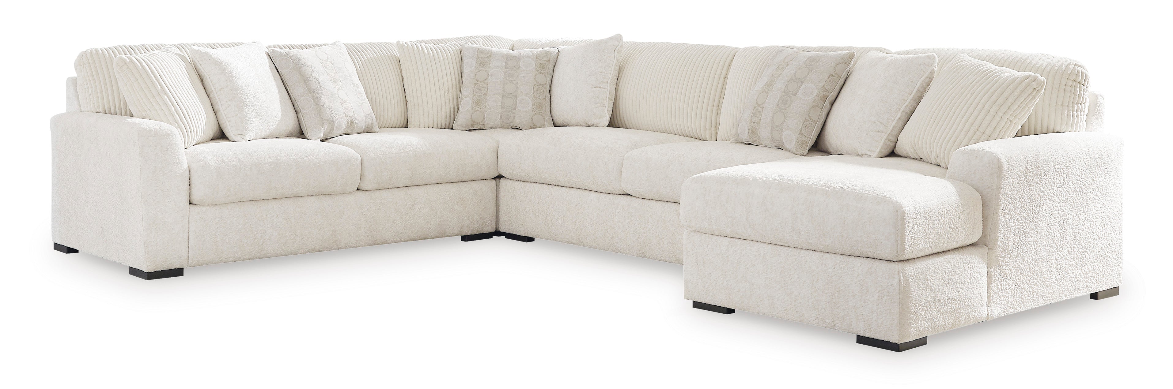 Chessington Ivory 4-Piece RAF Chaise Sectional - SET | 6190417 | 6190434 | 6190466 | 6190477 - Bien Home Furniture & Electronics