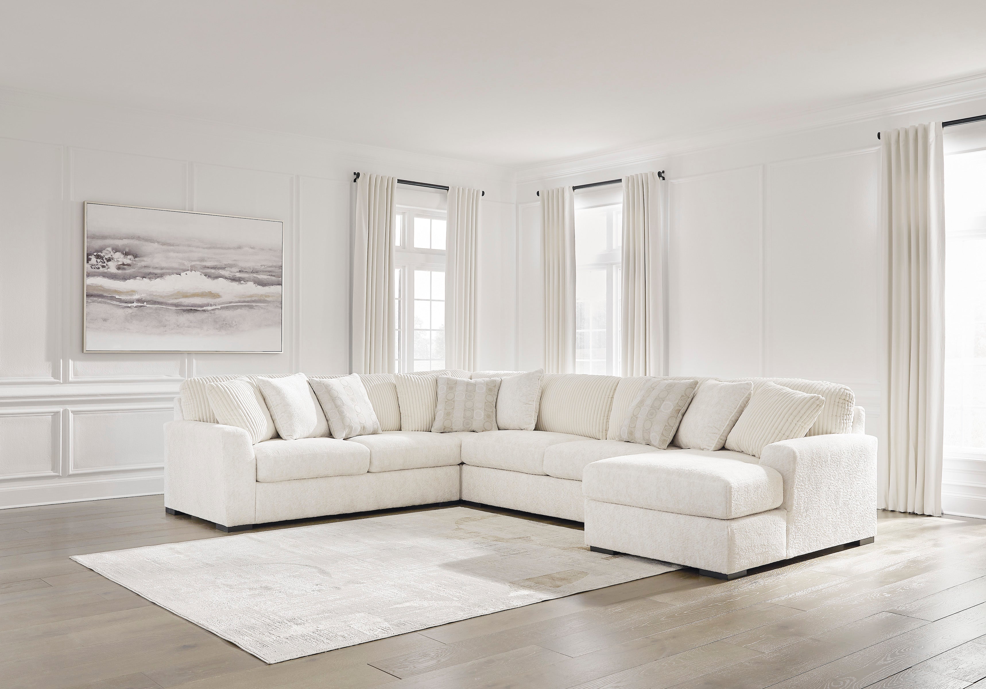 Chessington Ivory 4-Piece RAF Chaise Sectional - SET | 6190417 | 6190434 | 6190466 | 6190477 - Bien Home Furniture & Electronics