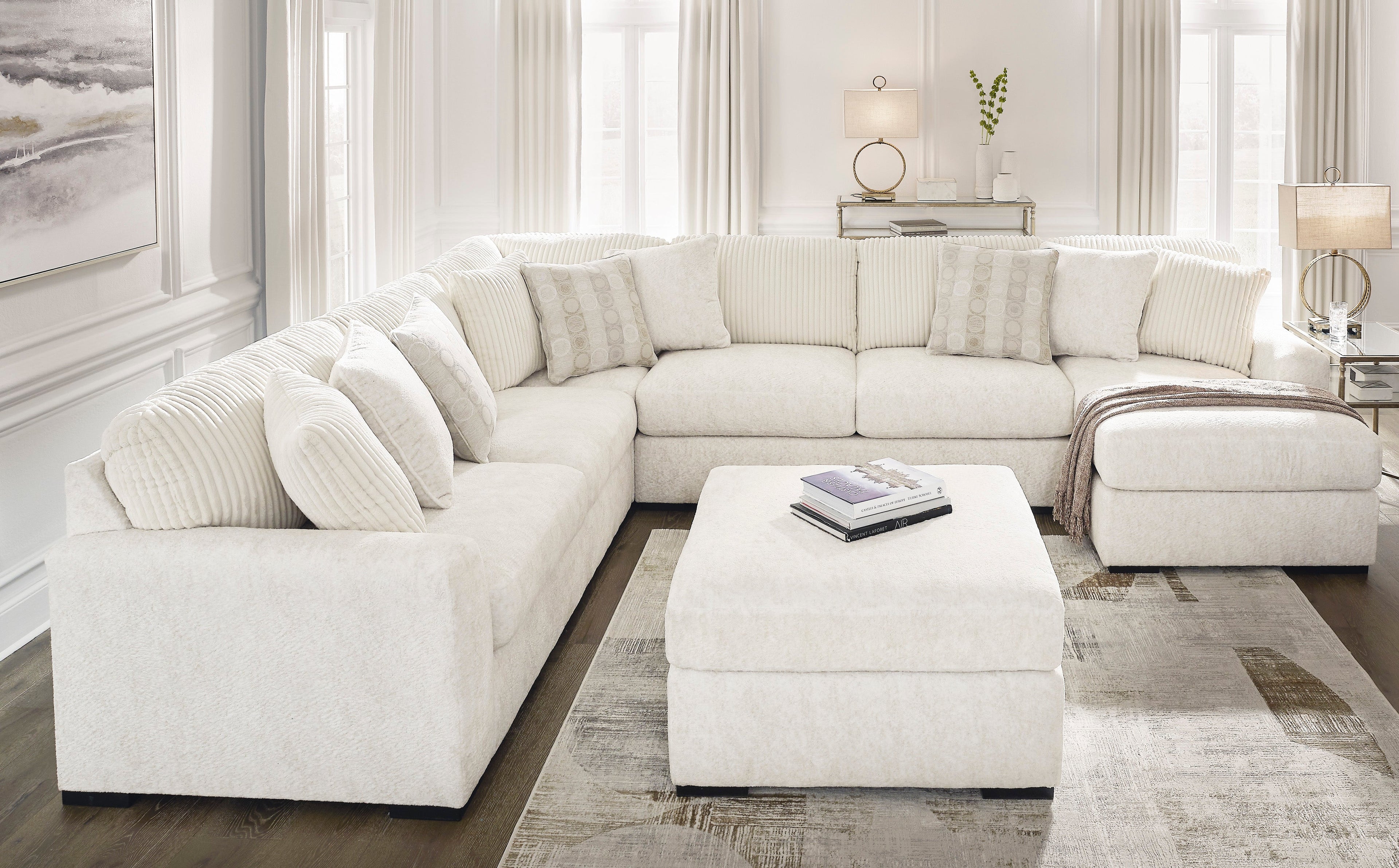 Chessington Ivory 4-Piece RAF Chaise Sectional - SET | 6190417 | 6190434 | 6190466 | 6190477 - Bien Home Furniture & Electronics
