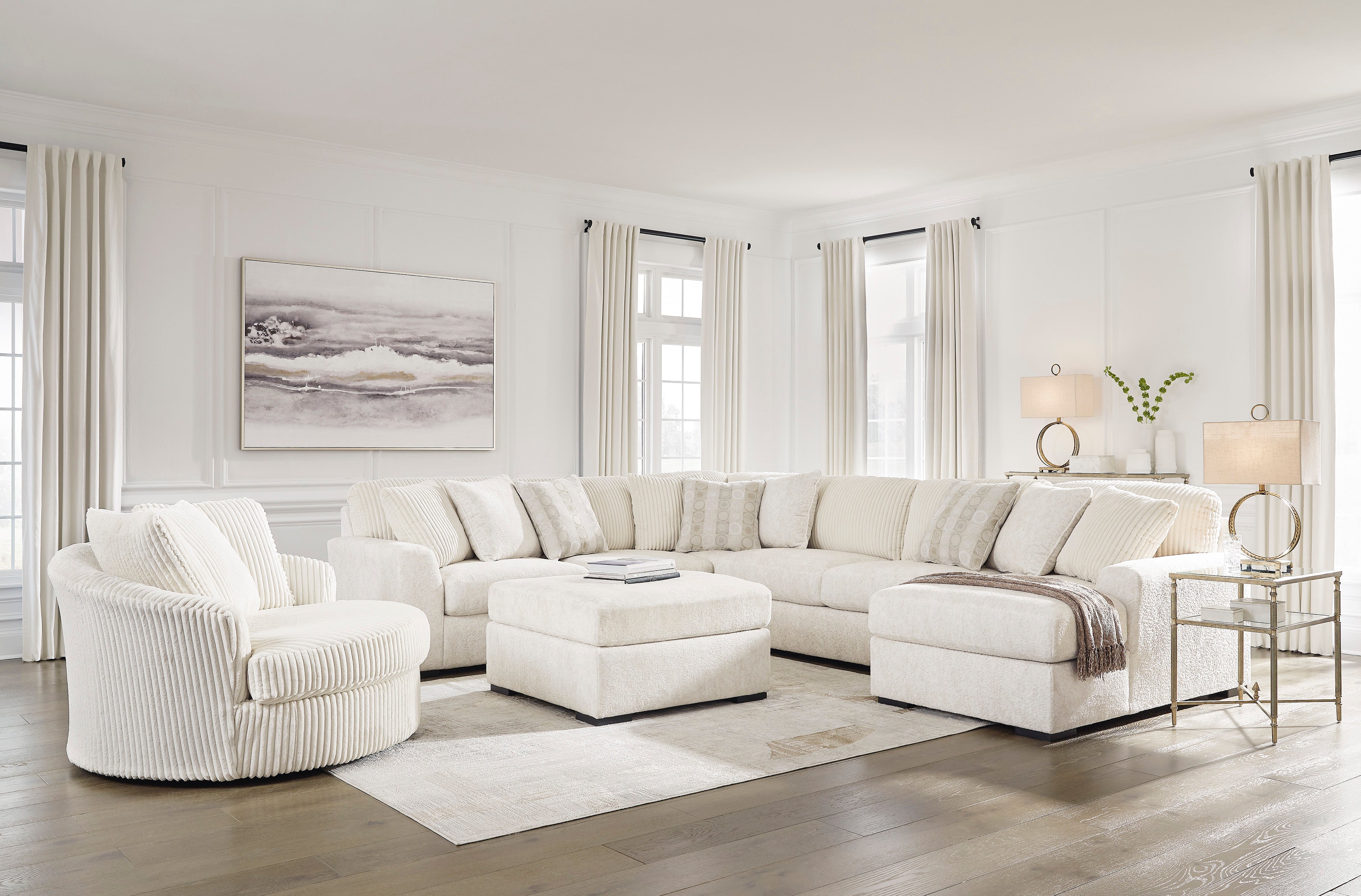 Chessington Ivory 4-Piece RAF Chaise Sectional - SET | 6190417 | 6190434 | 6190466 | 6190477 - Bien Home Furniture & Electronics