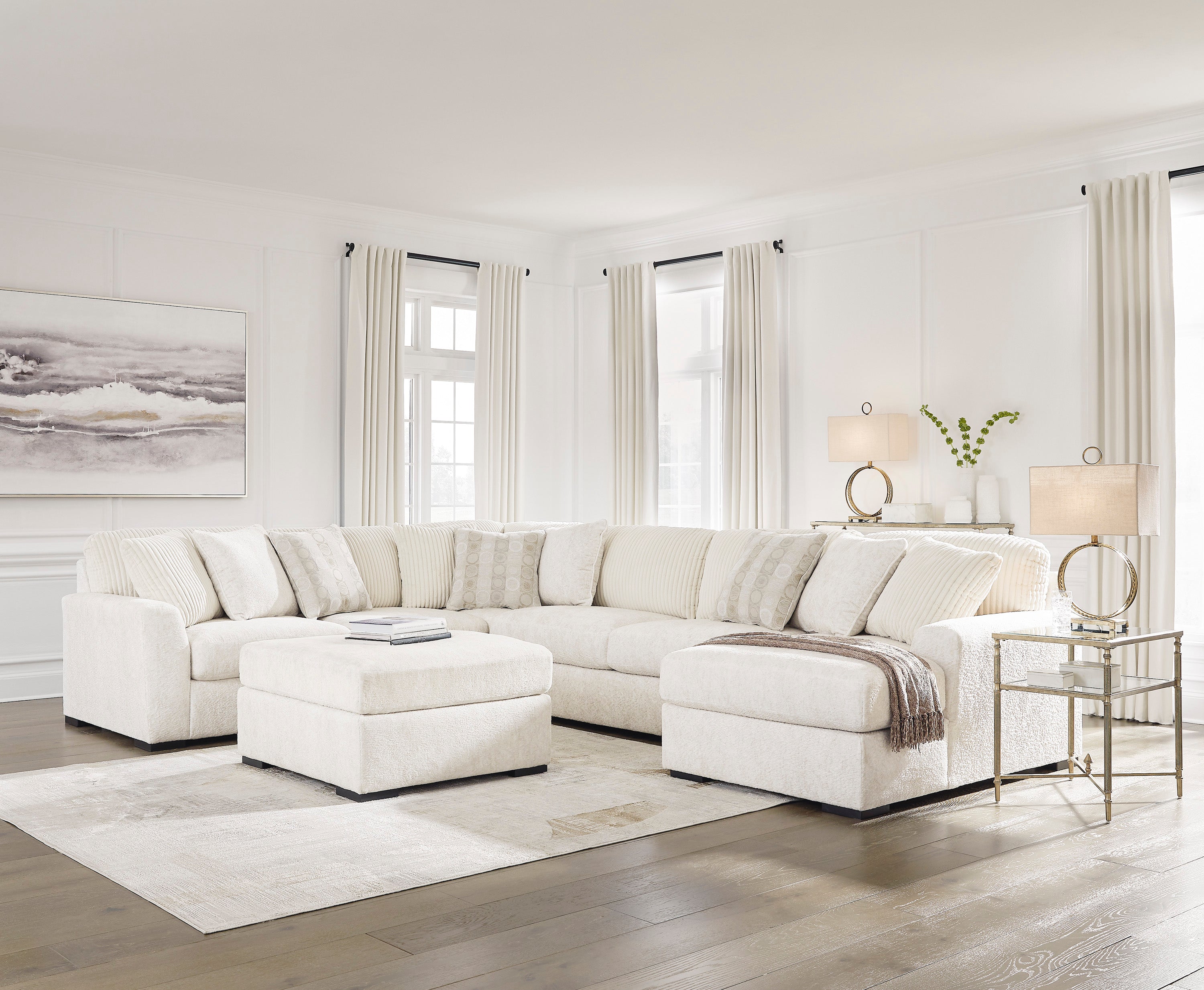 Chessington Ivory 4-Piece RAF Chaise Sectional - SET | 6190417 | 6190434 | 6190466 | 6190477 - Bien Home Furniture & Electronics