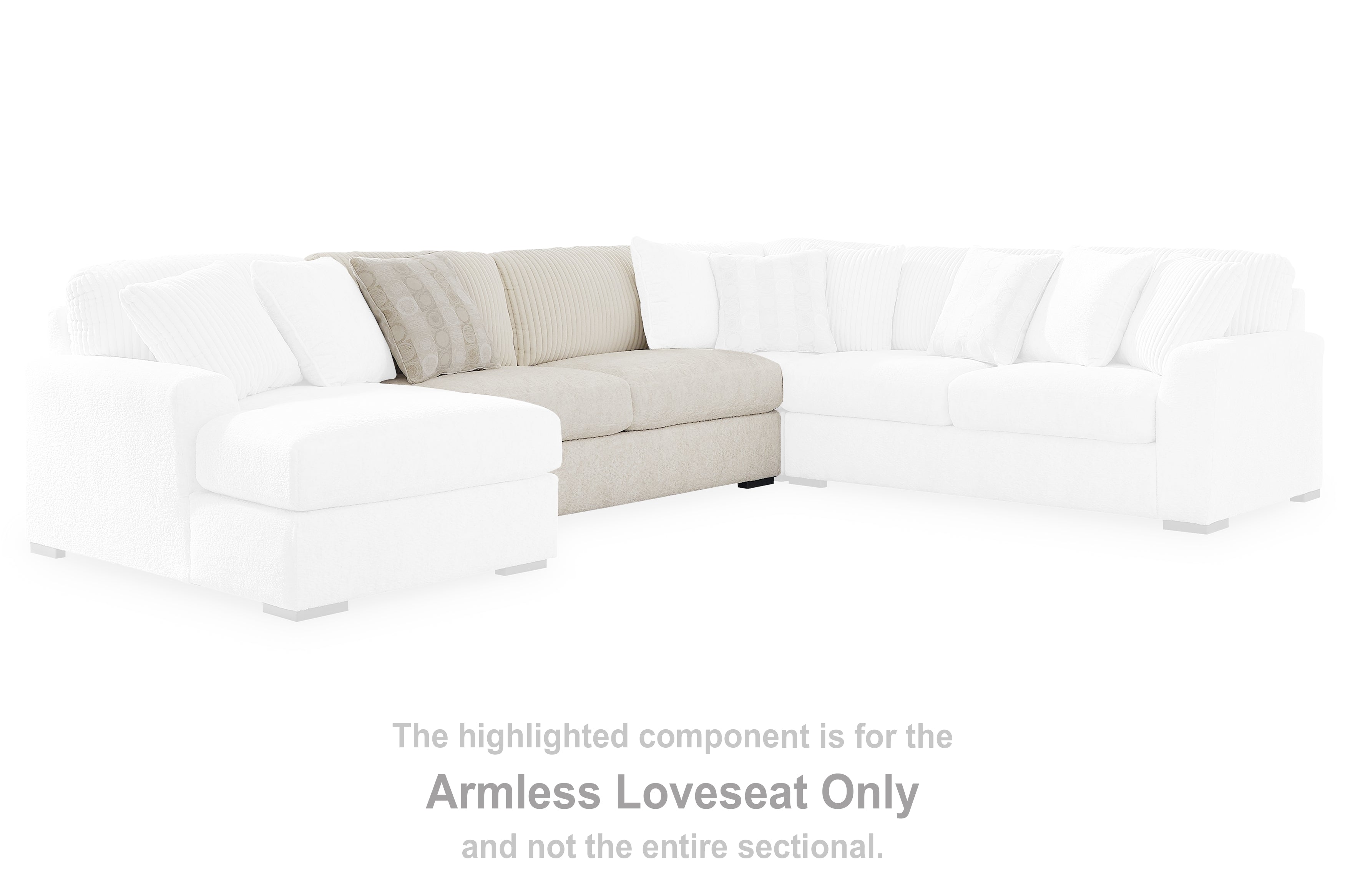 Chessington Ivory Armless Loveseat - 6190434 - Bien Home Furniture & Electronics