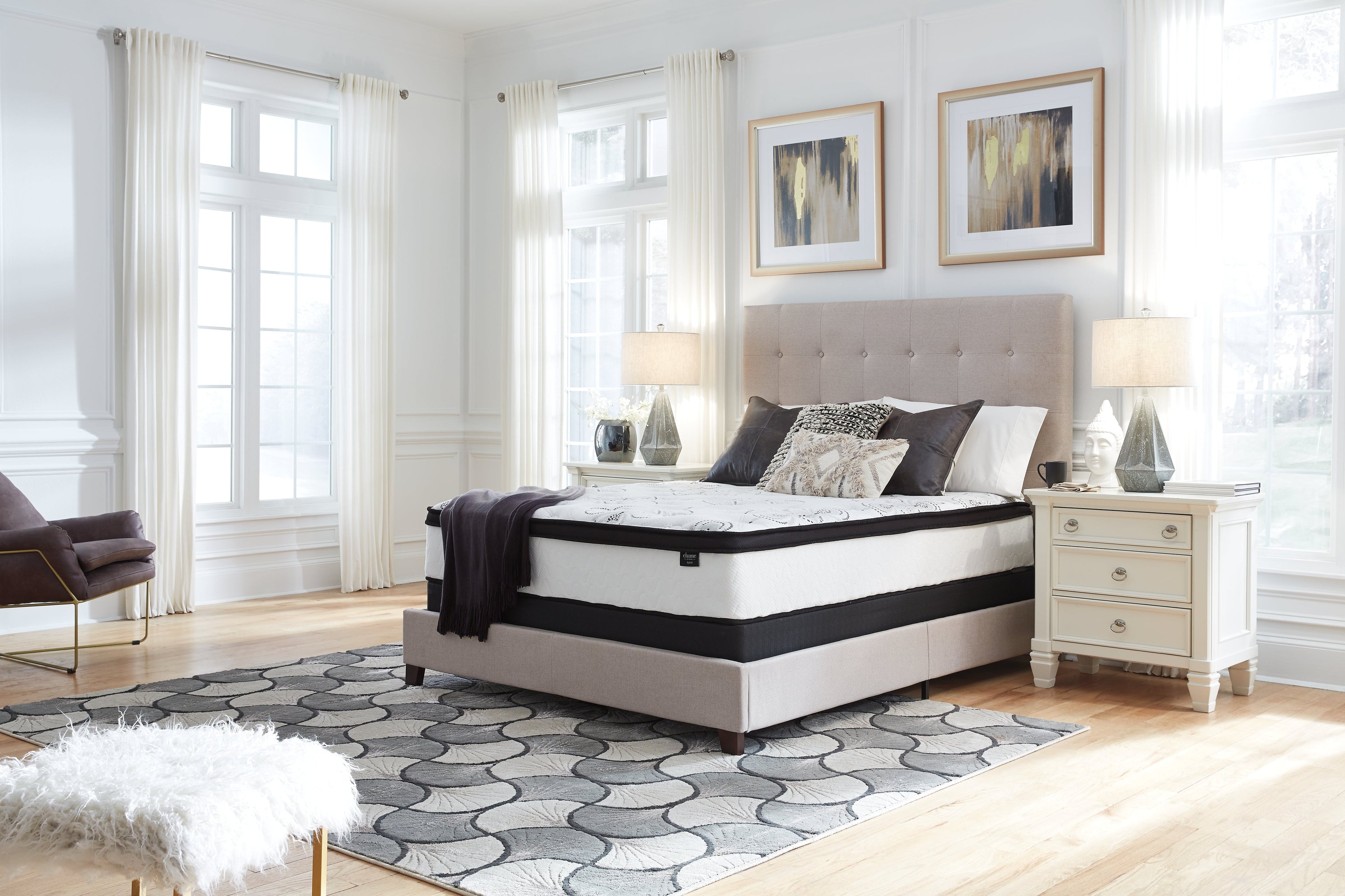 Chime 12 Inch Hybrid White California King Mattress in a Box - M69751 - Bien Home Furniture & Electronics