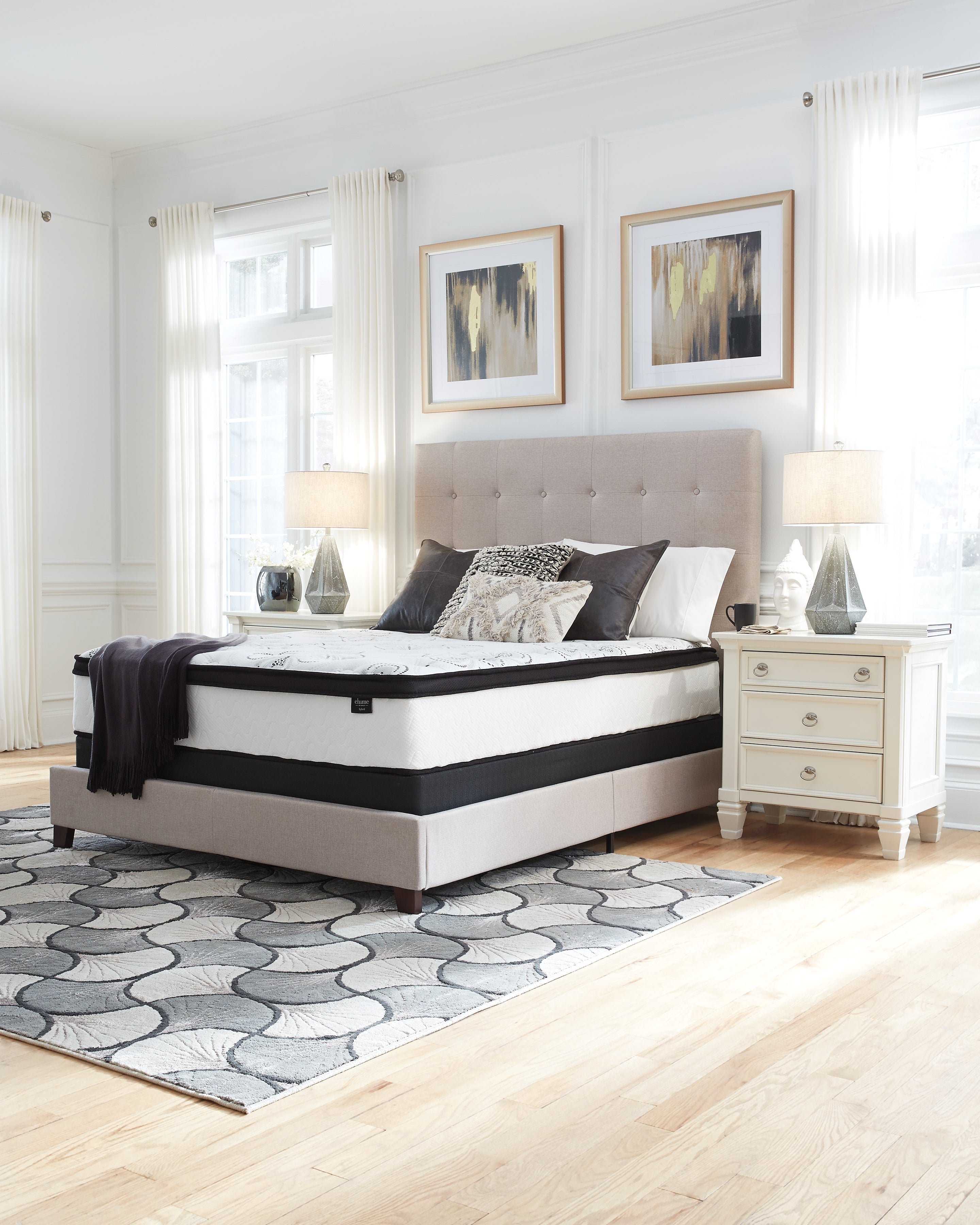Chime 12 Inch Hybrid White California King Mattress in a Box - M69751 - Bien Home Furniture & Electronics