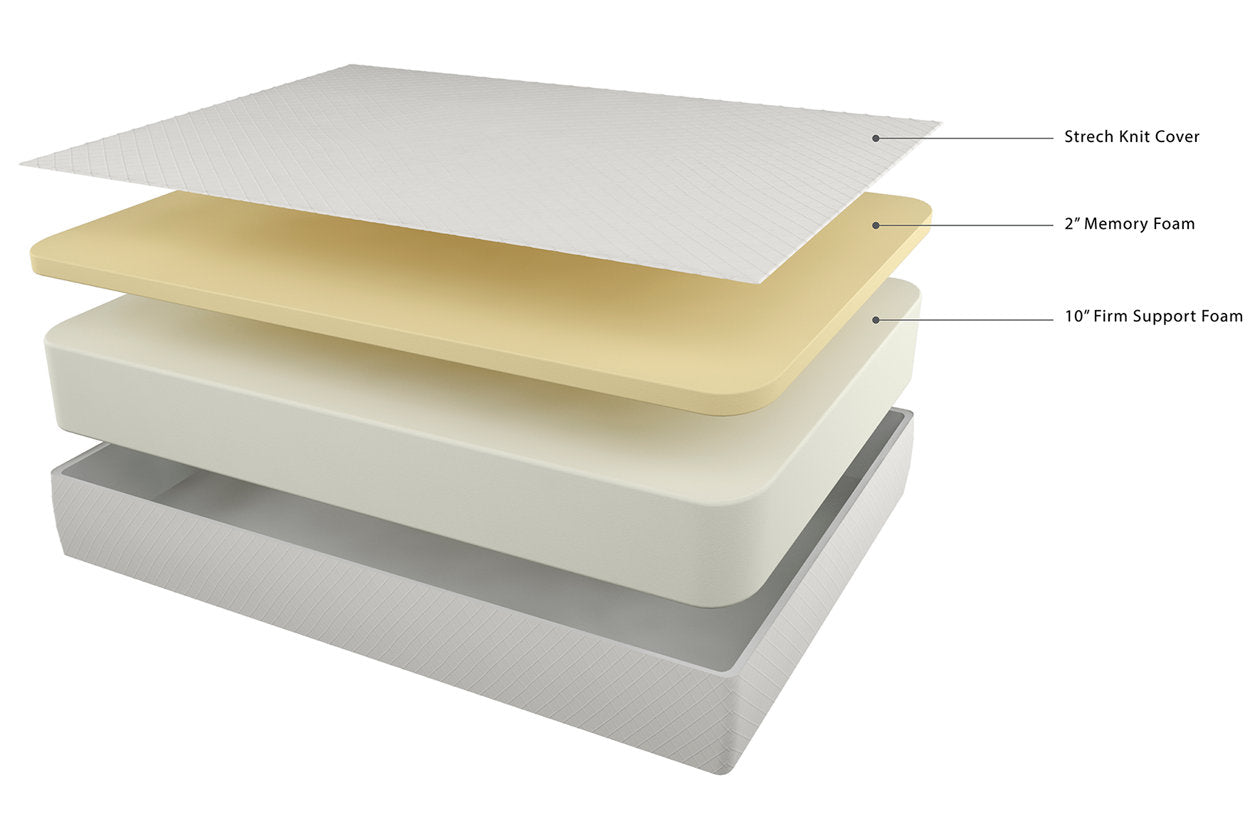Chime 12 Inch Memory Foam White King Mattress in a Box - M72741 - Bien Home Furniture & Electronics