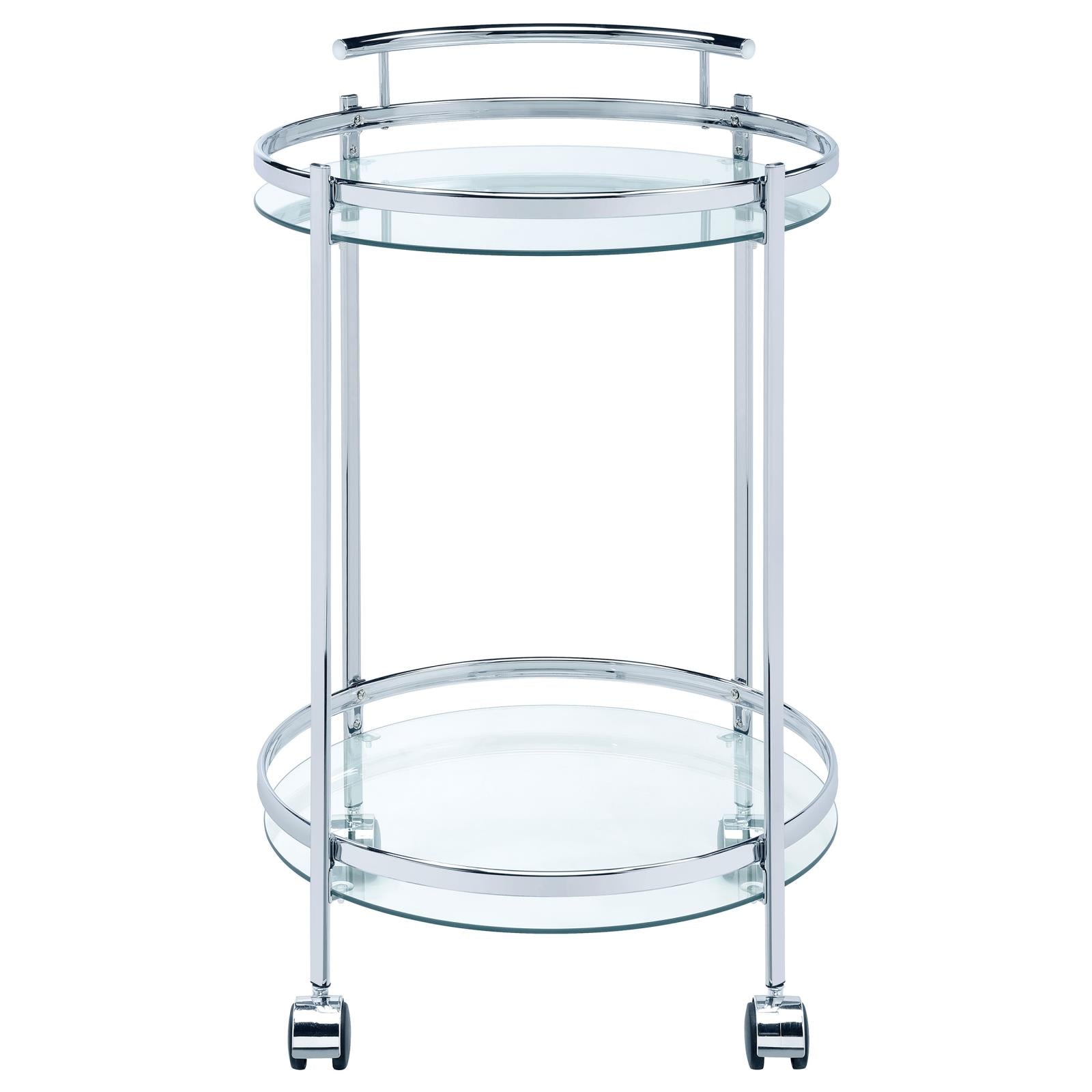 Chrissy Chrome Round Glass Bar Cart - 181367 - Bien Home Furniture & Electronics
