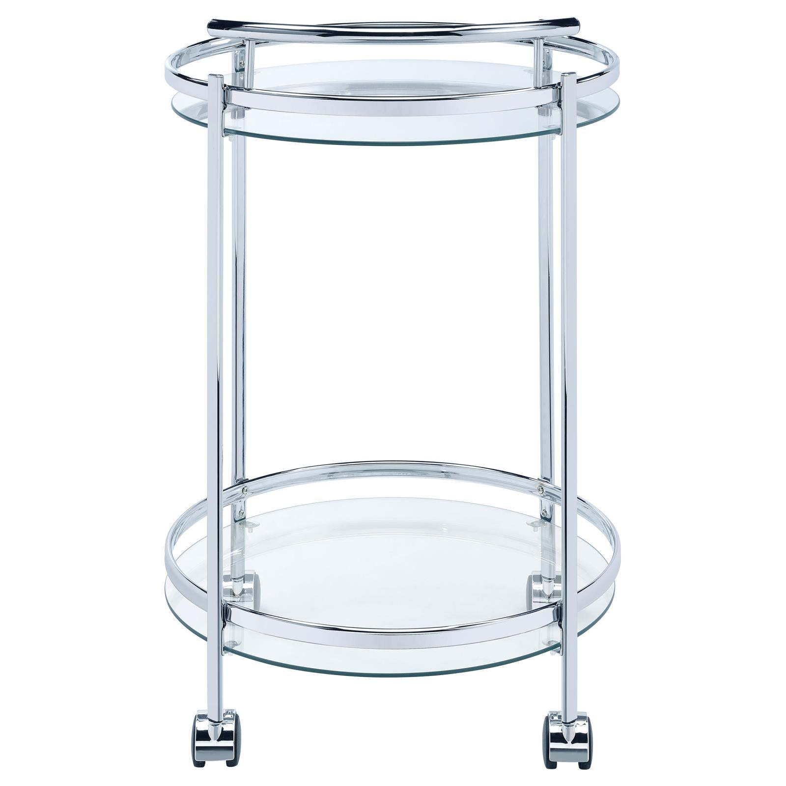 Chrissy Chrome Round Glass Bar Cart - 181367 - Bien Home Furniture & Electronics