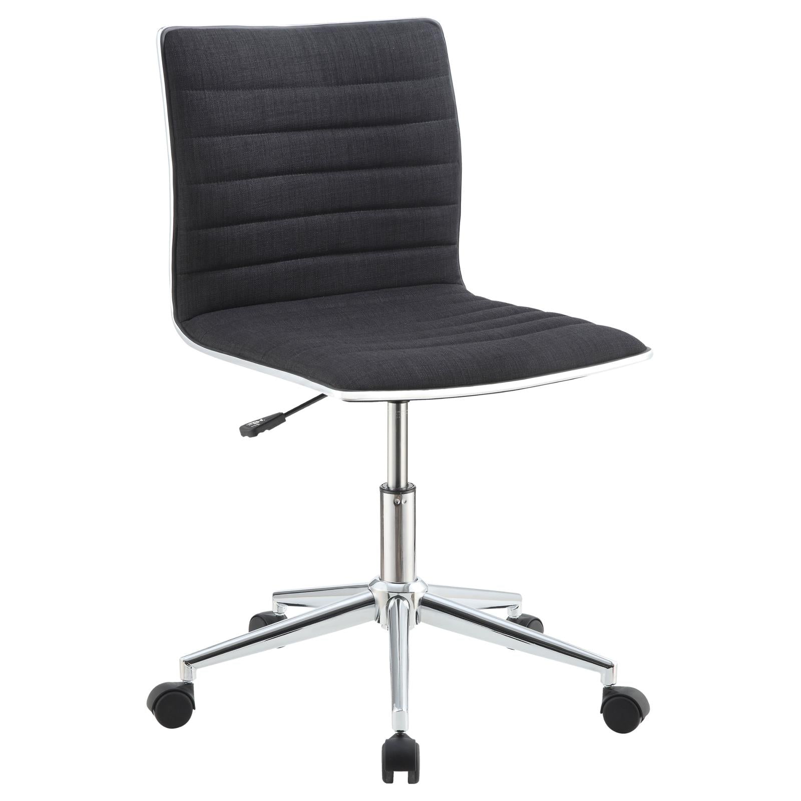Chryses Black/Chrome Adjustable Height Office Chair - 800725 - Bien Home Furniture & Electronics