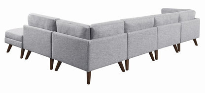 Churchill Ottoman with Tapered Legs Gray - 551303 - Bien Home Furniture &amp; Electronics